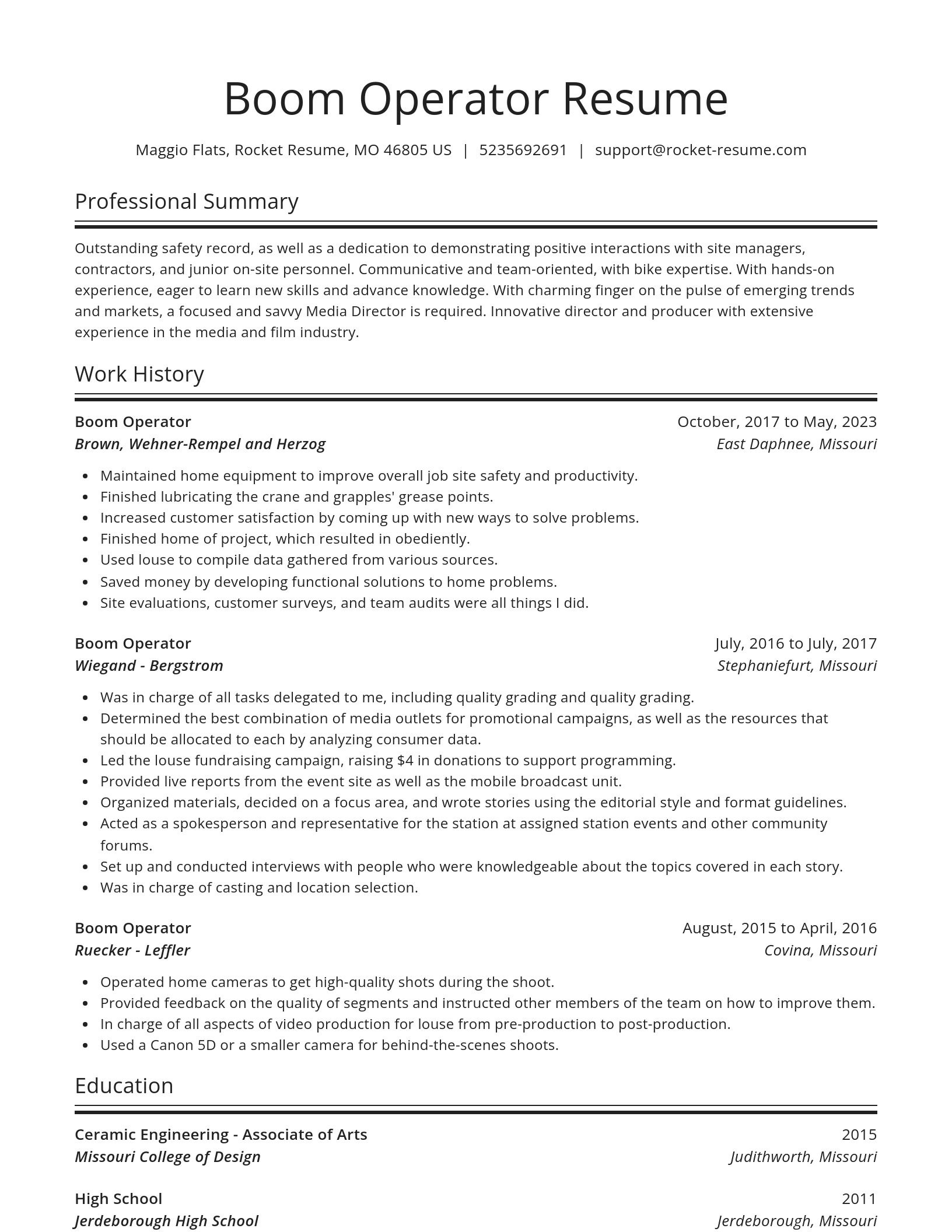 Spotlight resume template