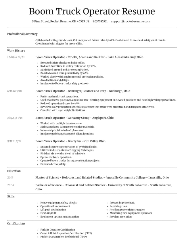 Dignified resume template