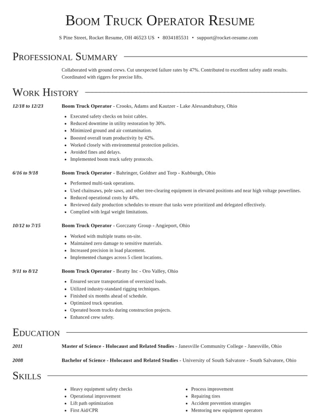 Director resume template