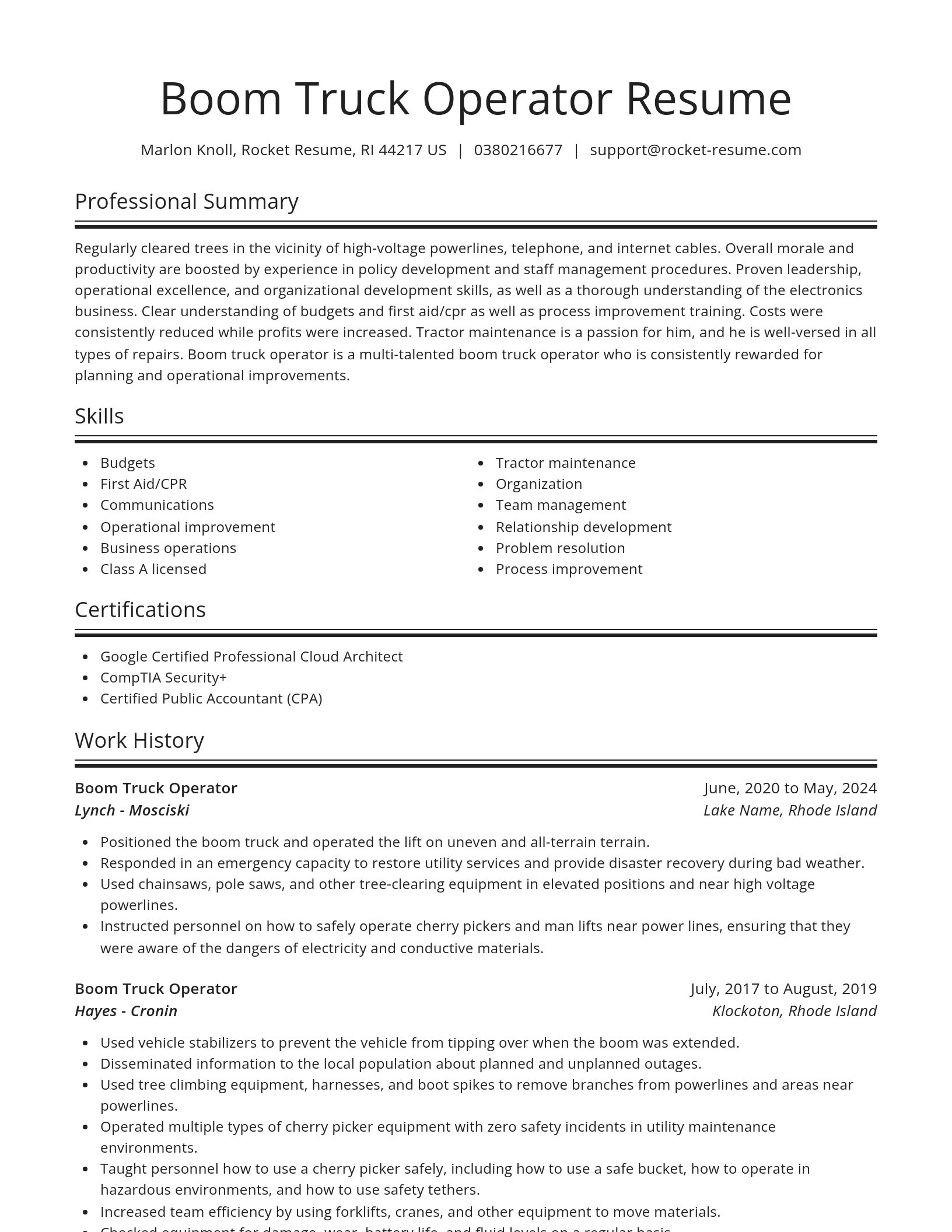 Spotlight resume template
