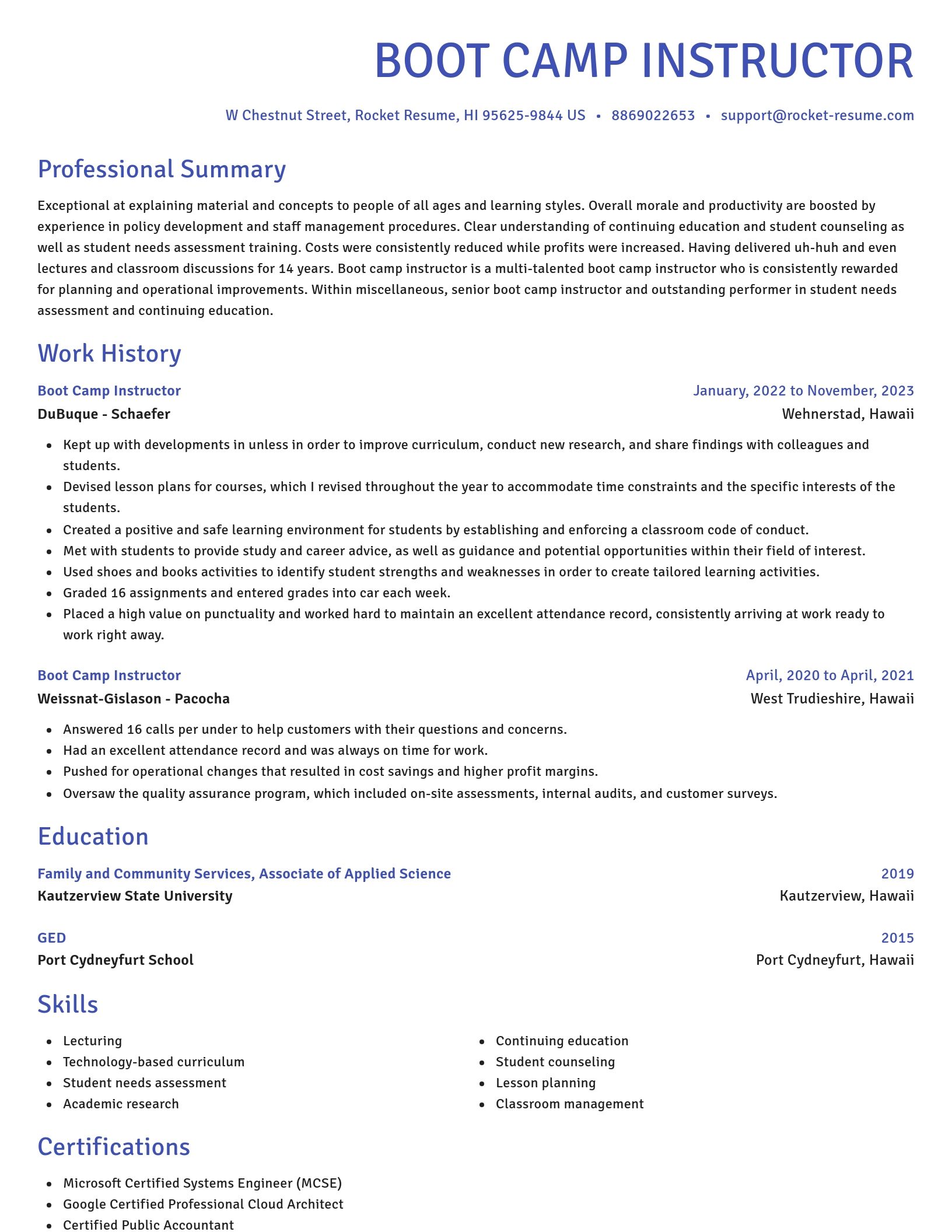 Novel resume template