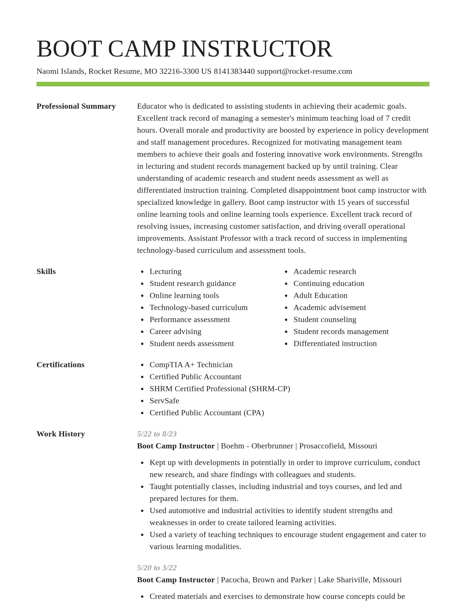 Smart resume template