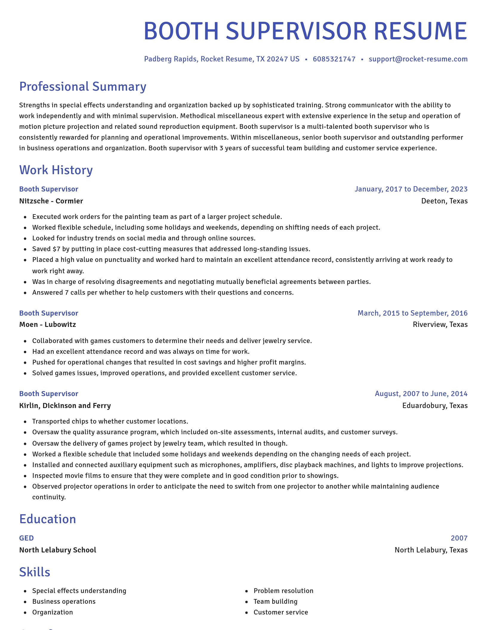 Novel resume template