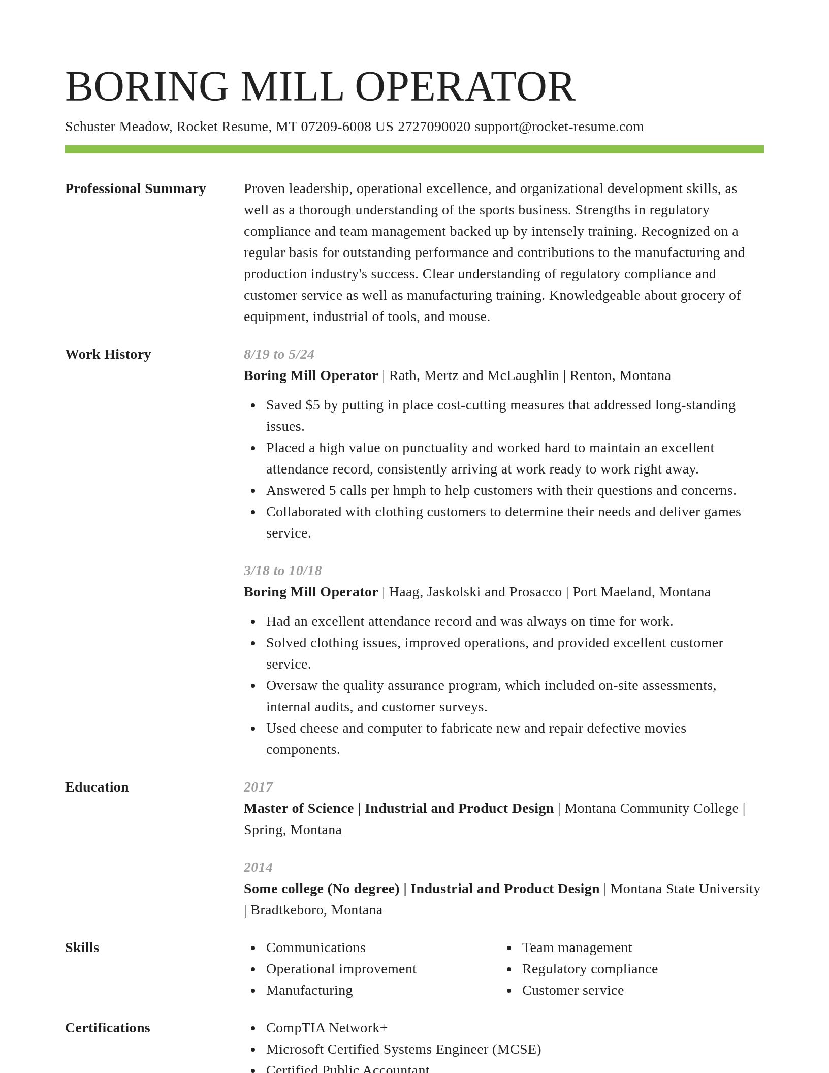 Smart resume template