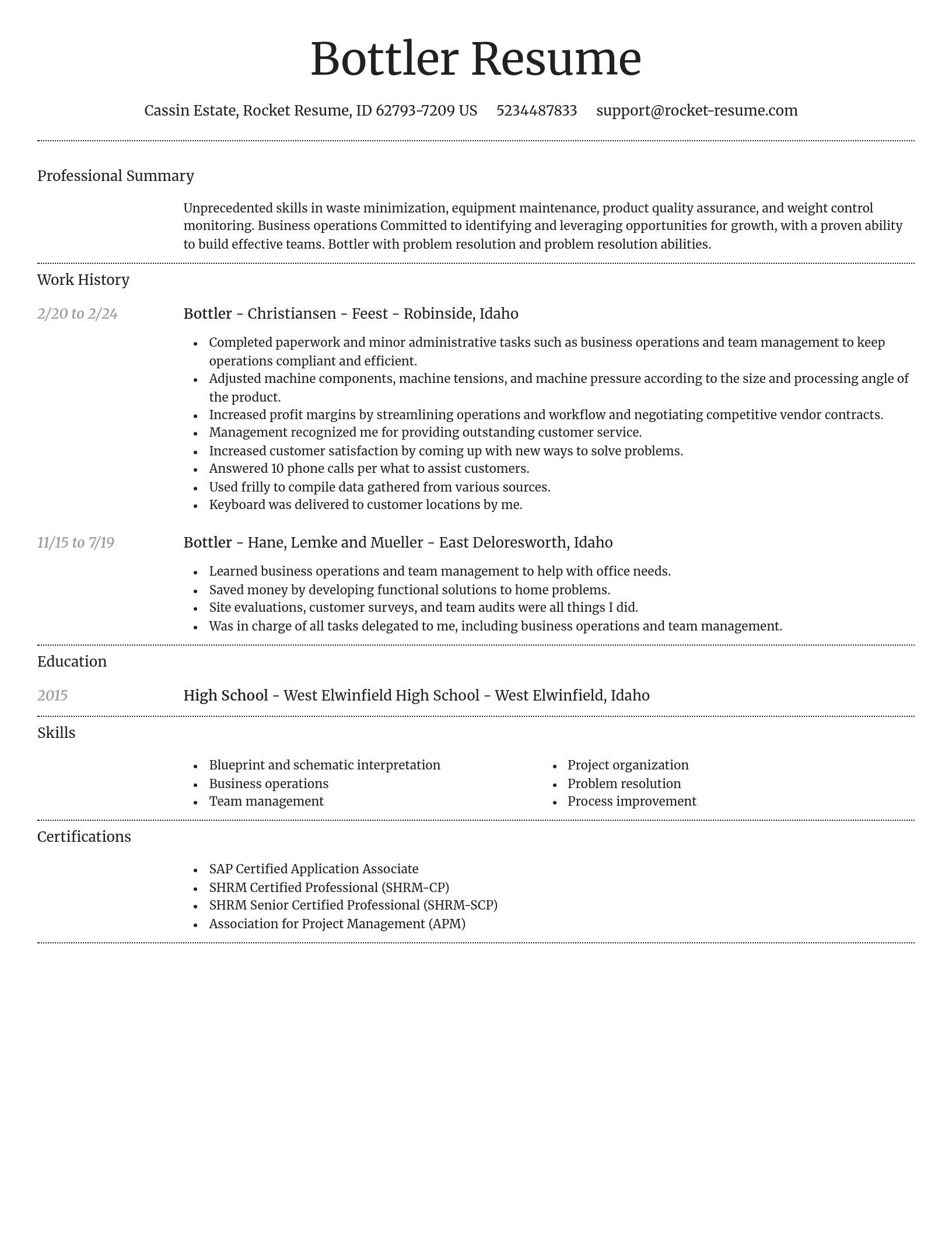 Dignified resume template
