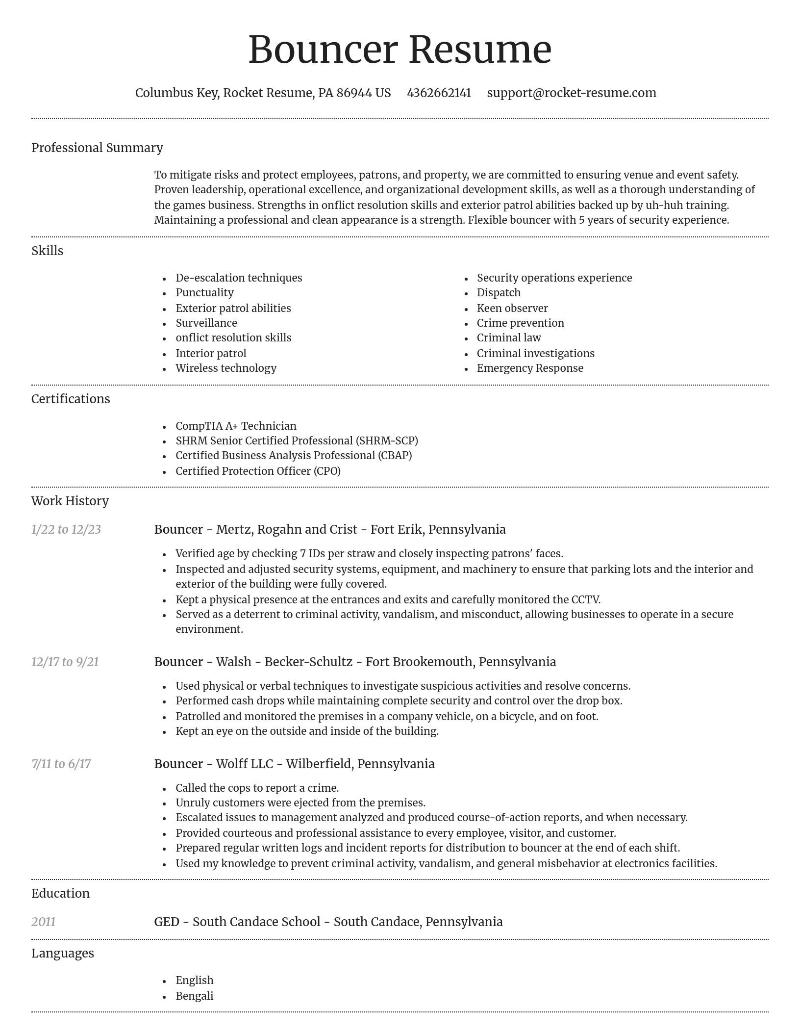 Dignified resume template