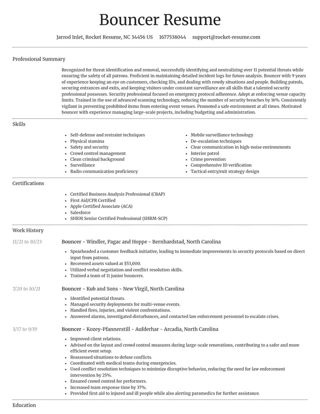 Dignified resume template