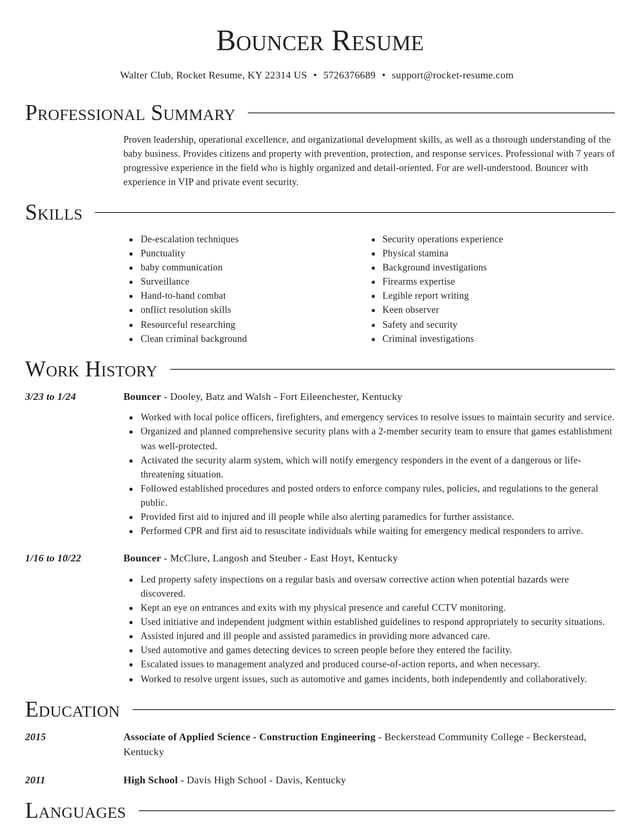 Director resume template