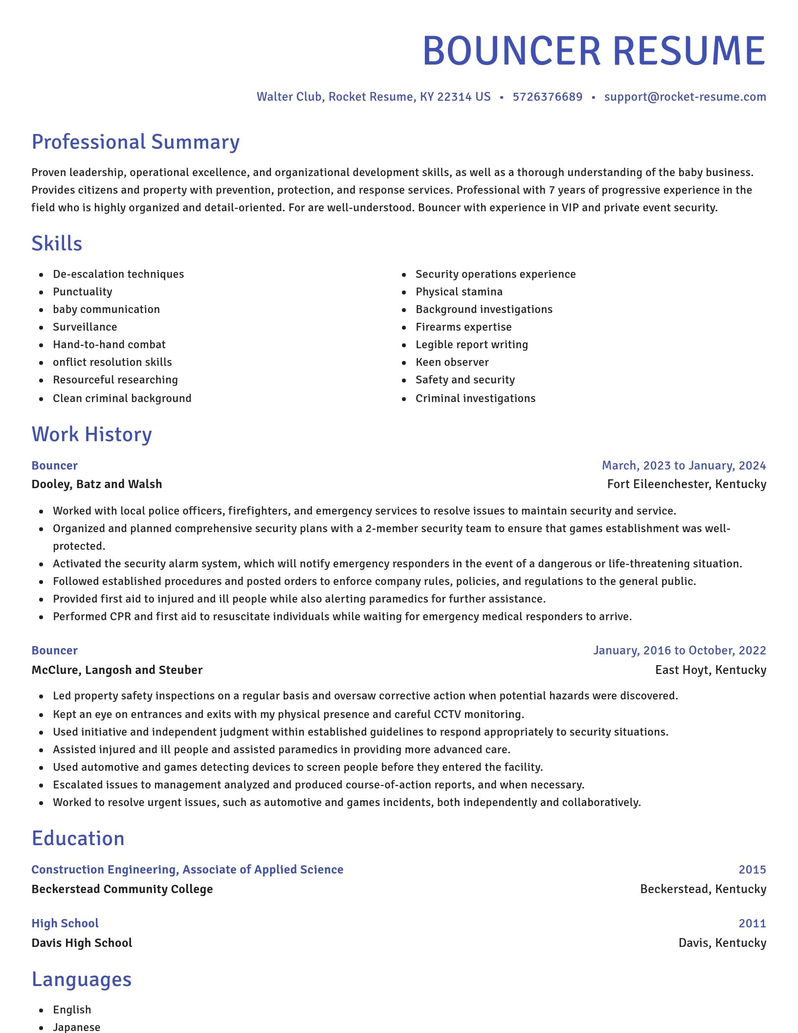 Novel resume template