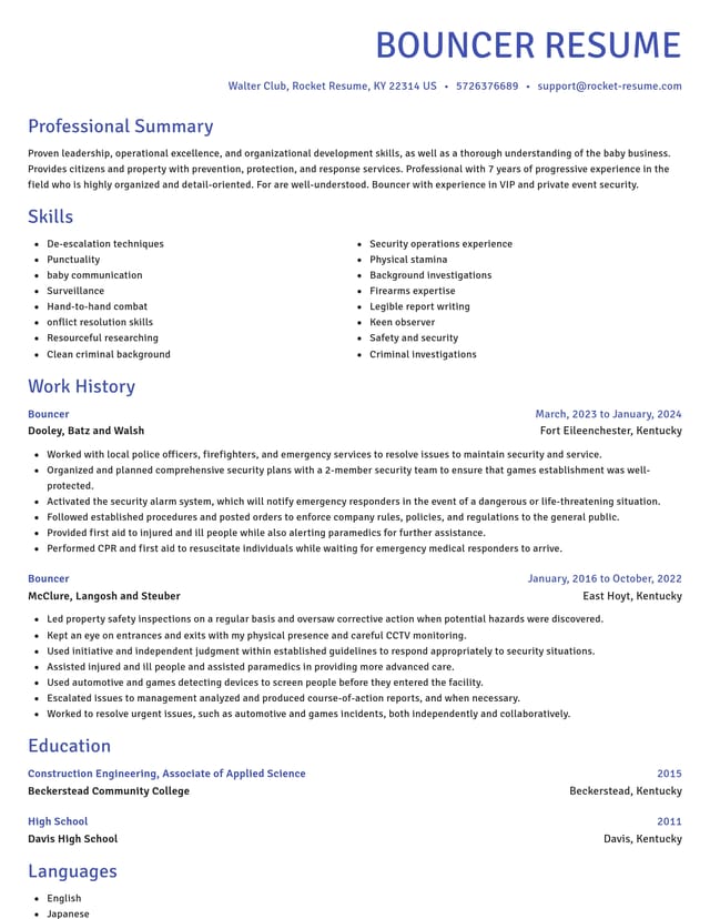 Novel resume template