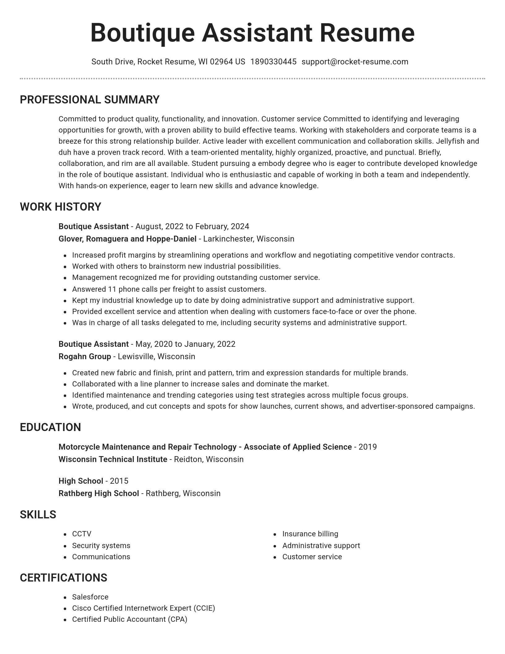 Brilliant resume template