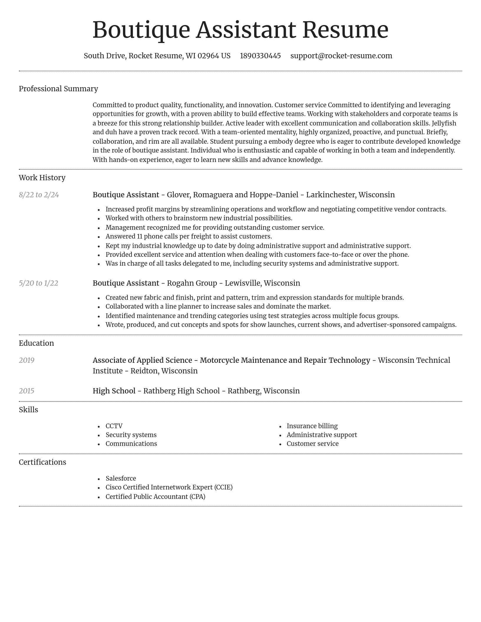 Dignified resume template