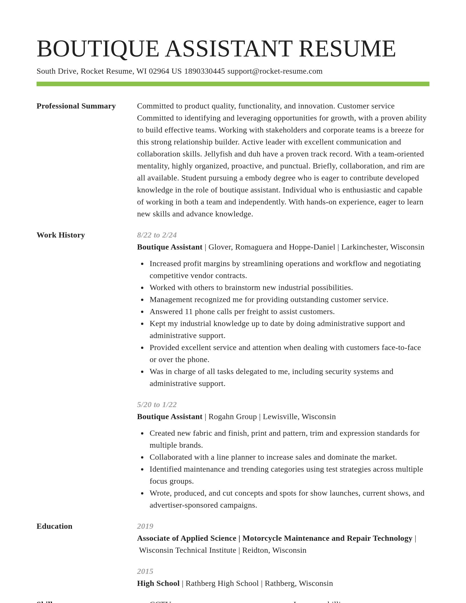 Smart resume template