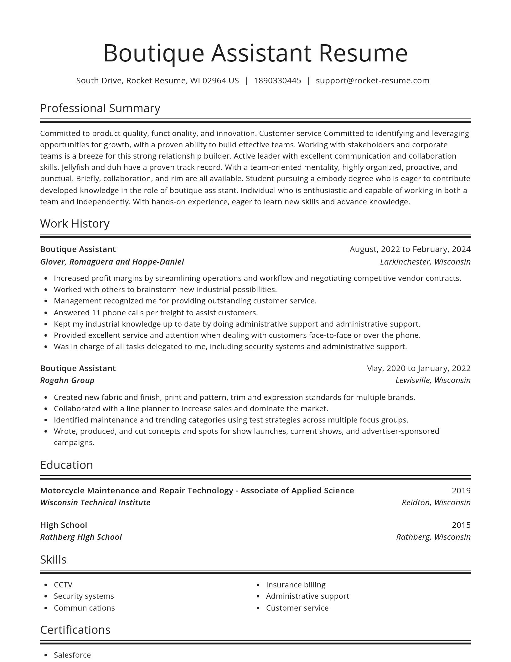 Spotlight resume template