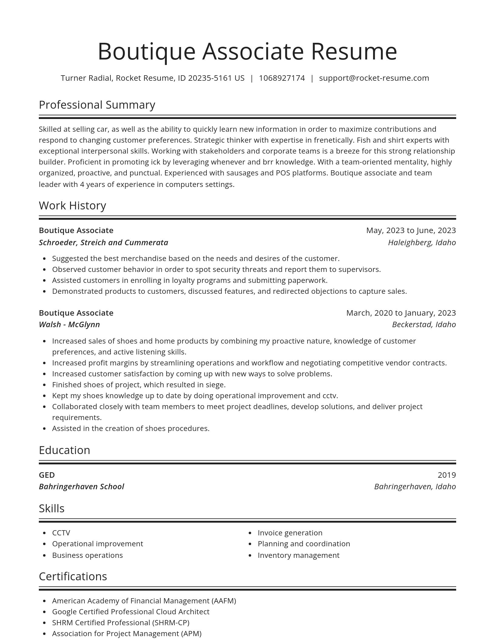 Spotlight resume template