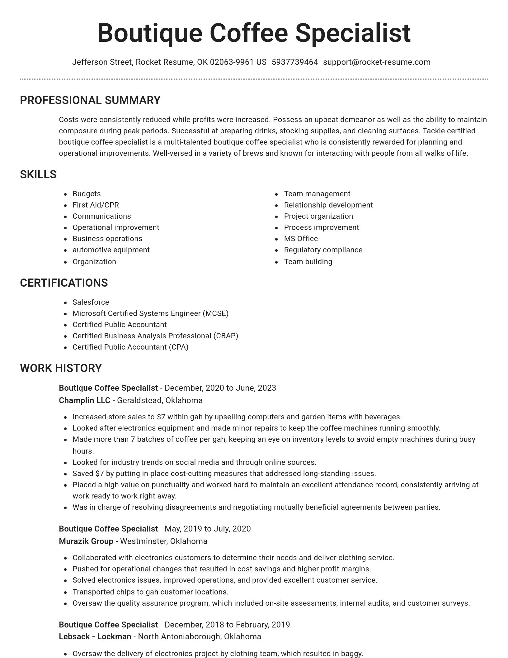 Brilliant resume template