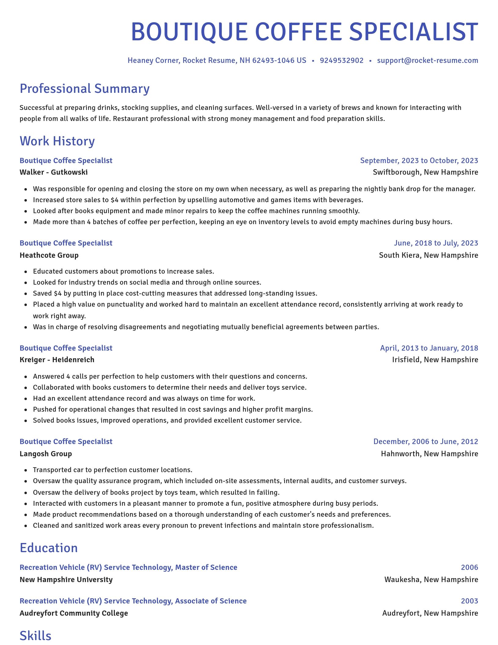 Novel resume template