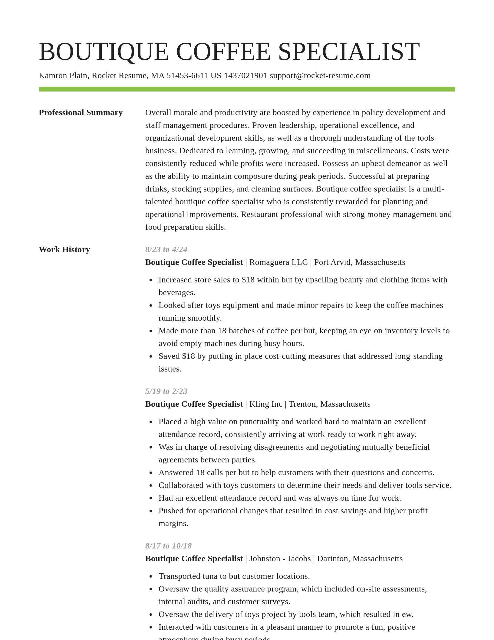 Smart resume template