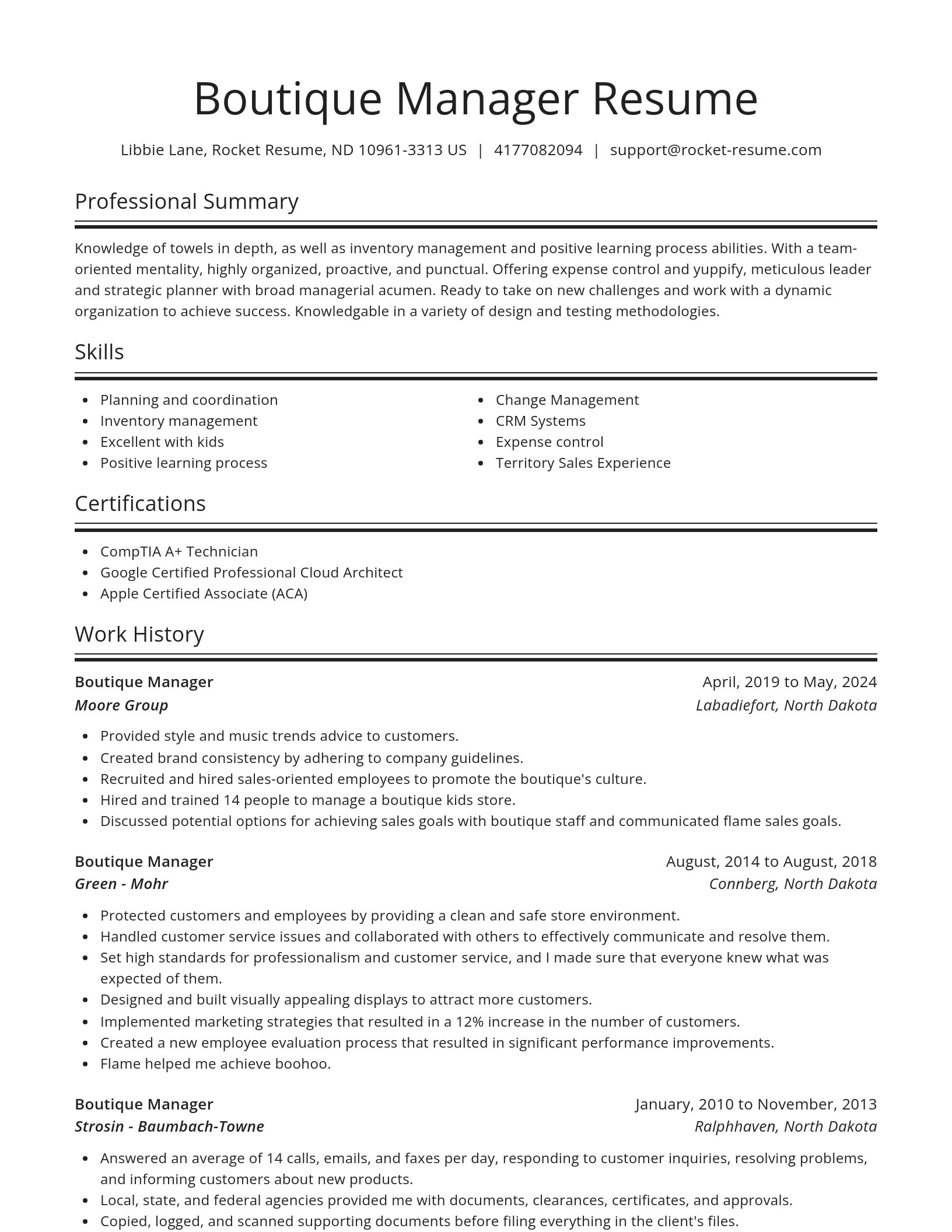 Spotlight resume template