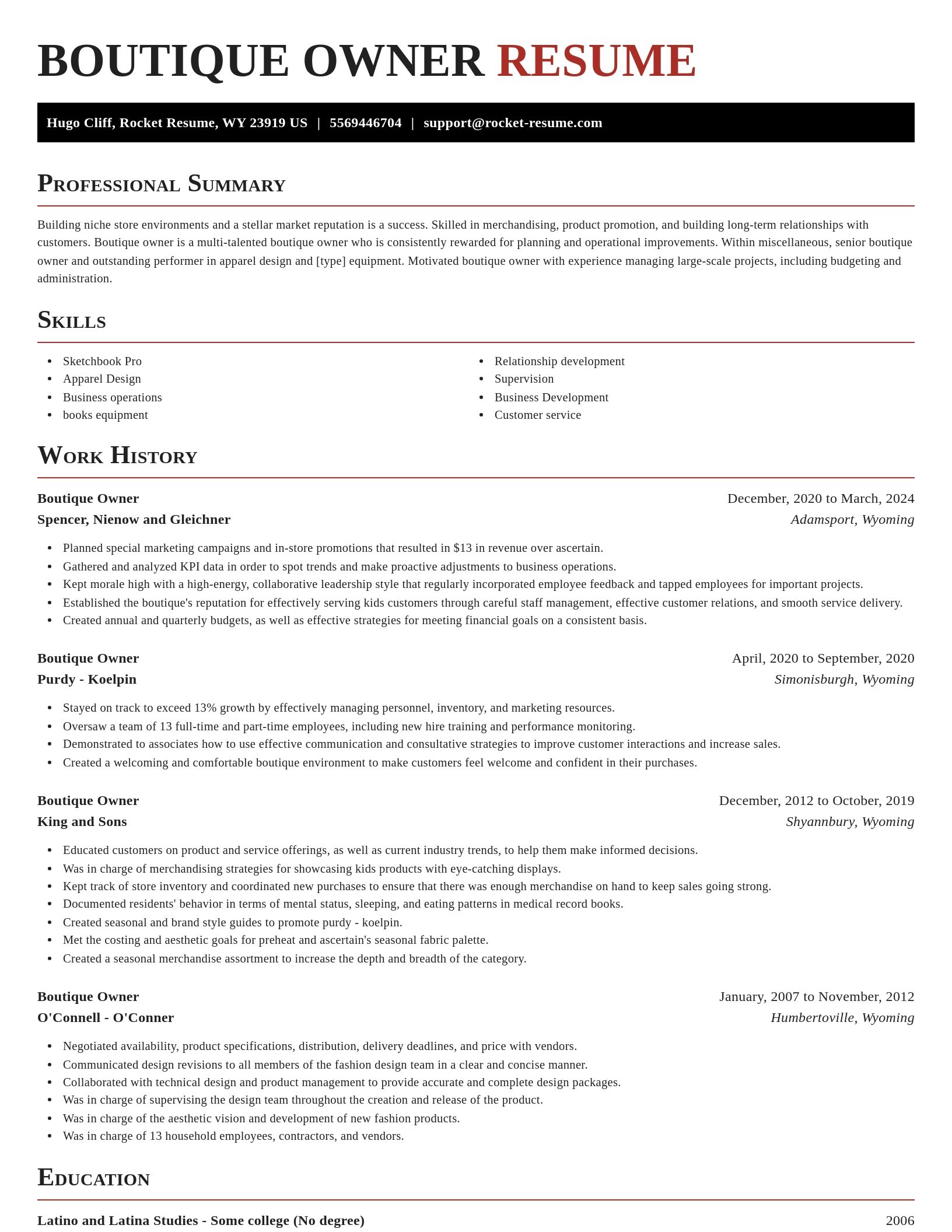 Exquisite resume template