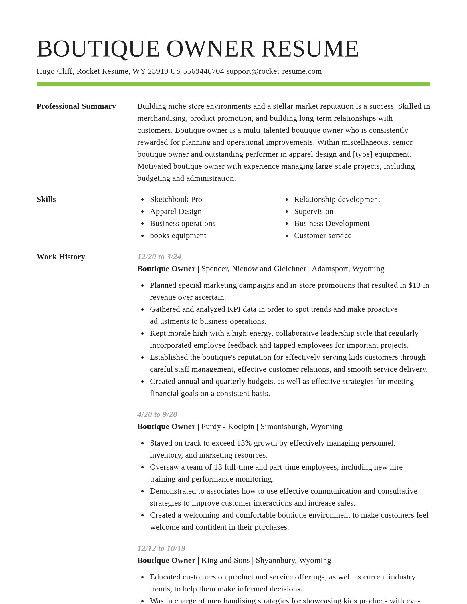 Smart resume template