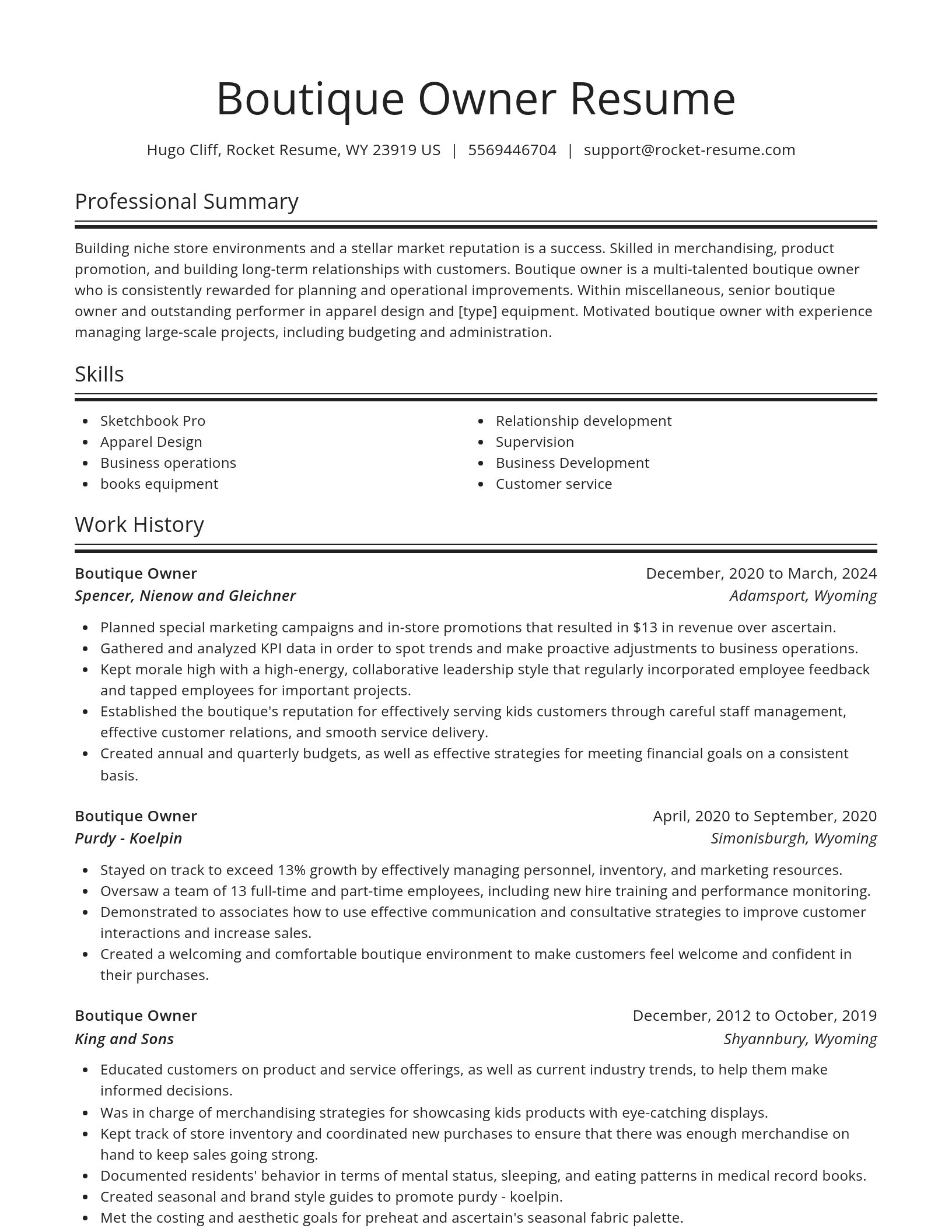 Spotlight resume template