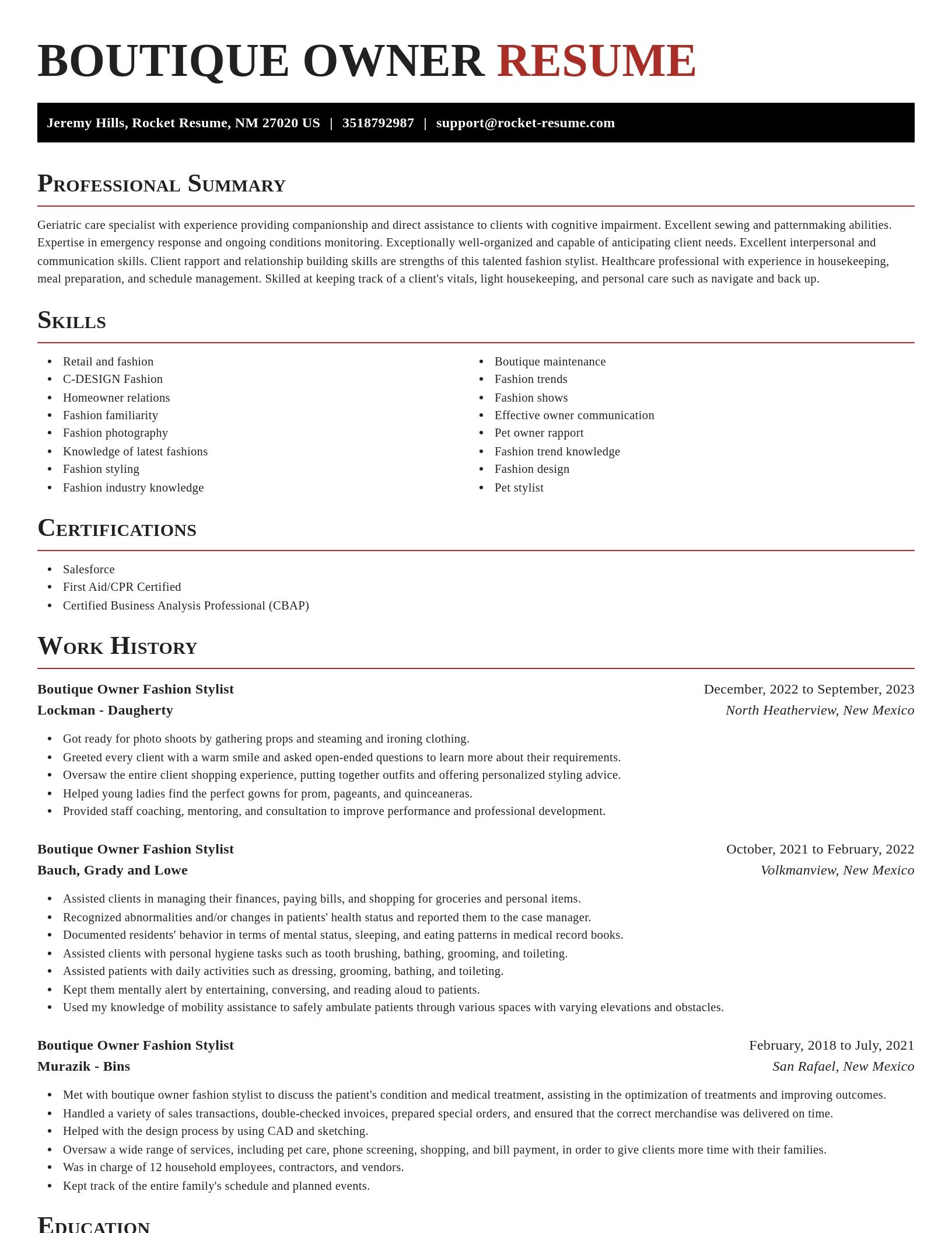 Exquisite resume template