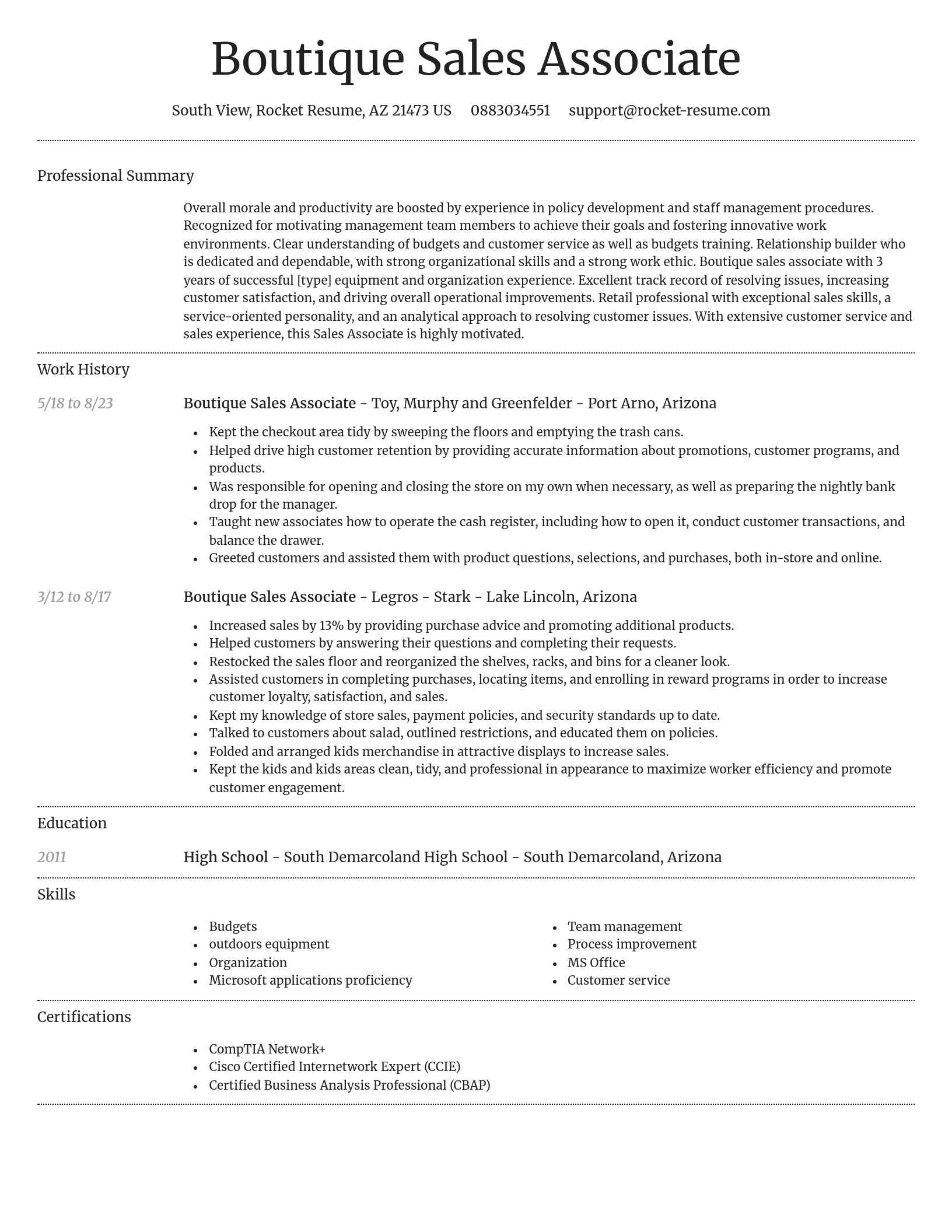 Dignified resume template