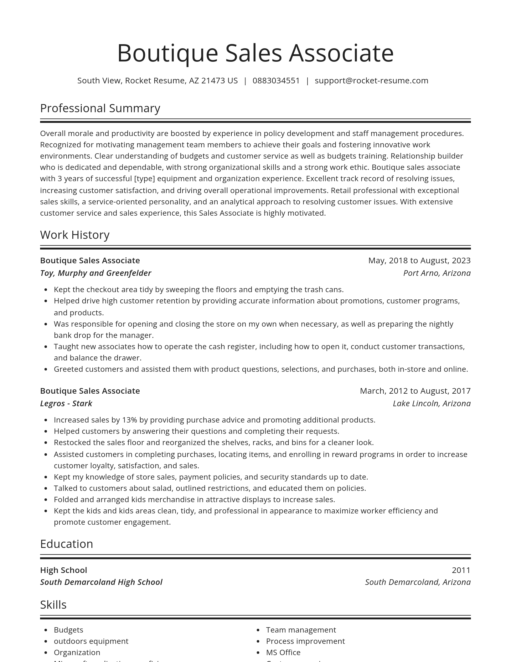 Spotlight resume template