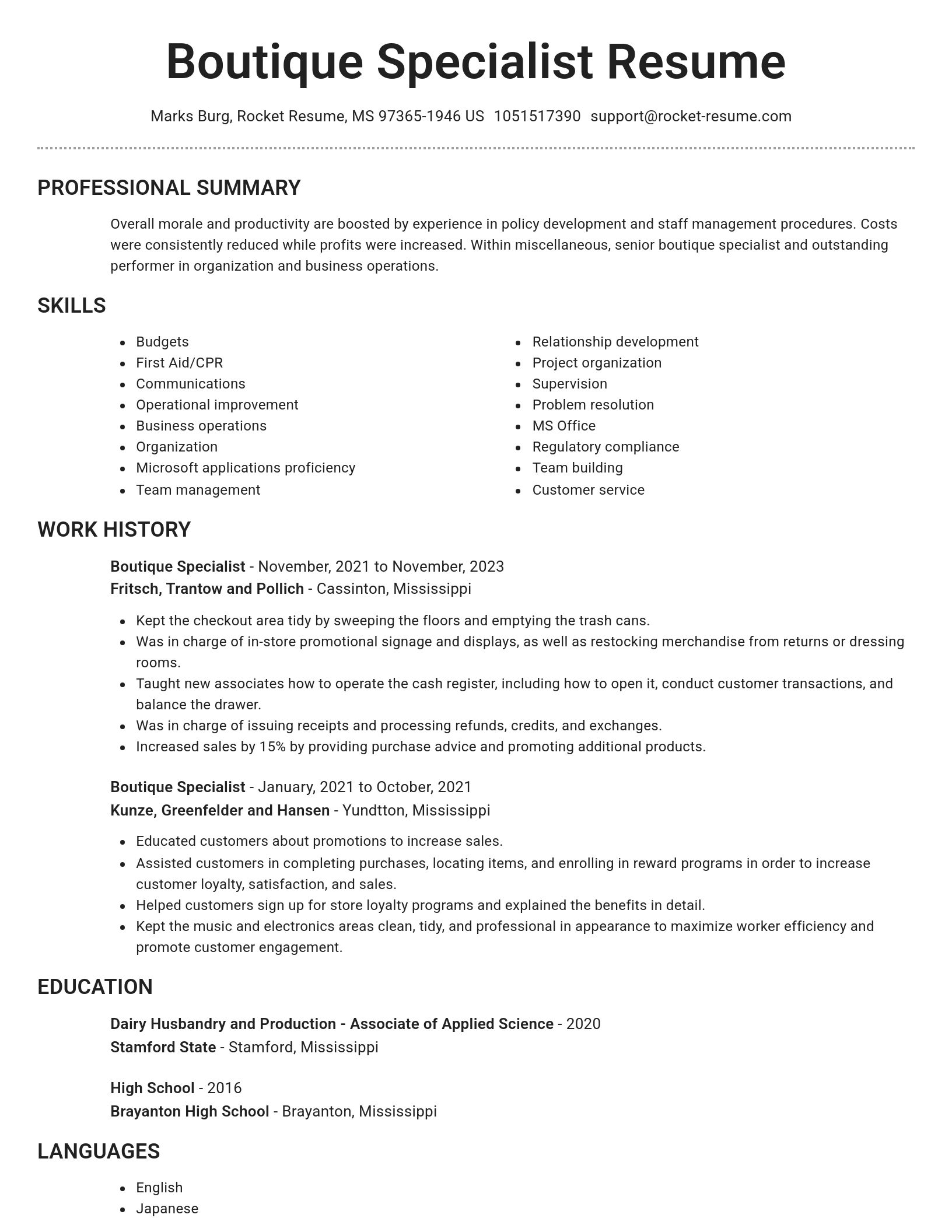 Brilliant resume template