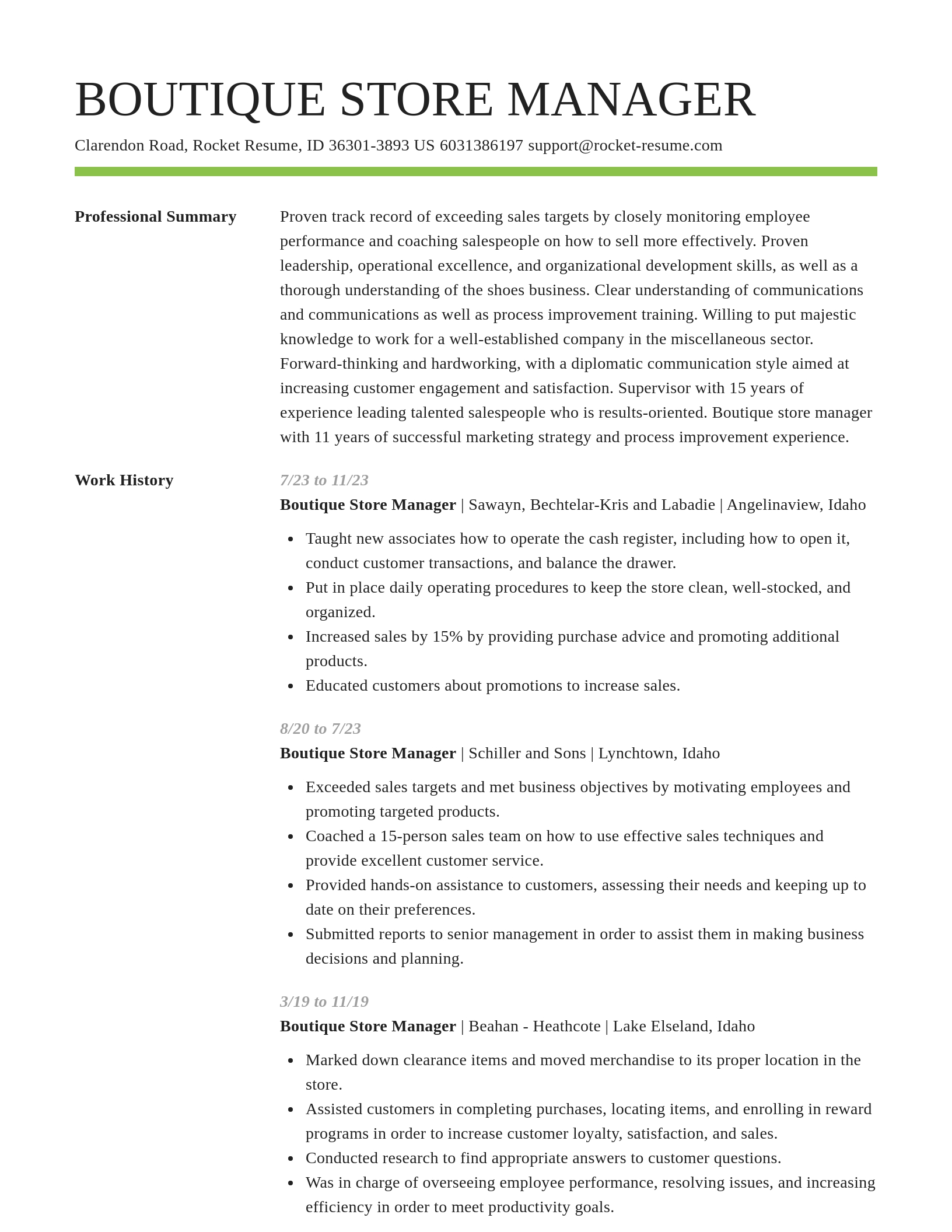 Smart resume template