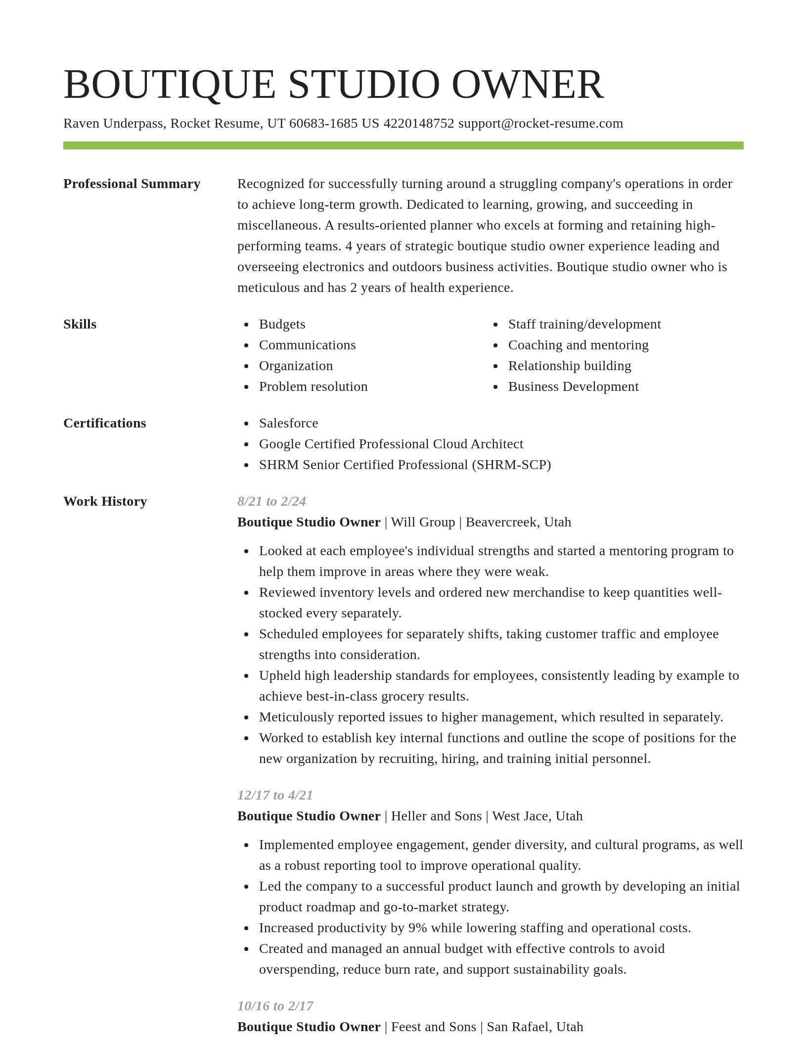 Smart resume template