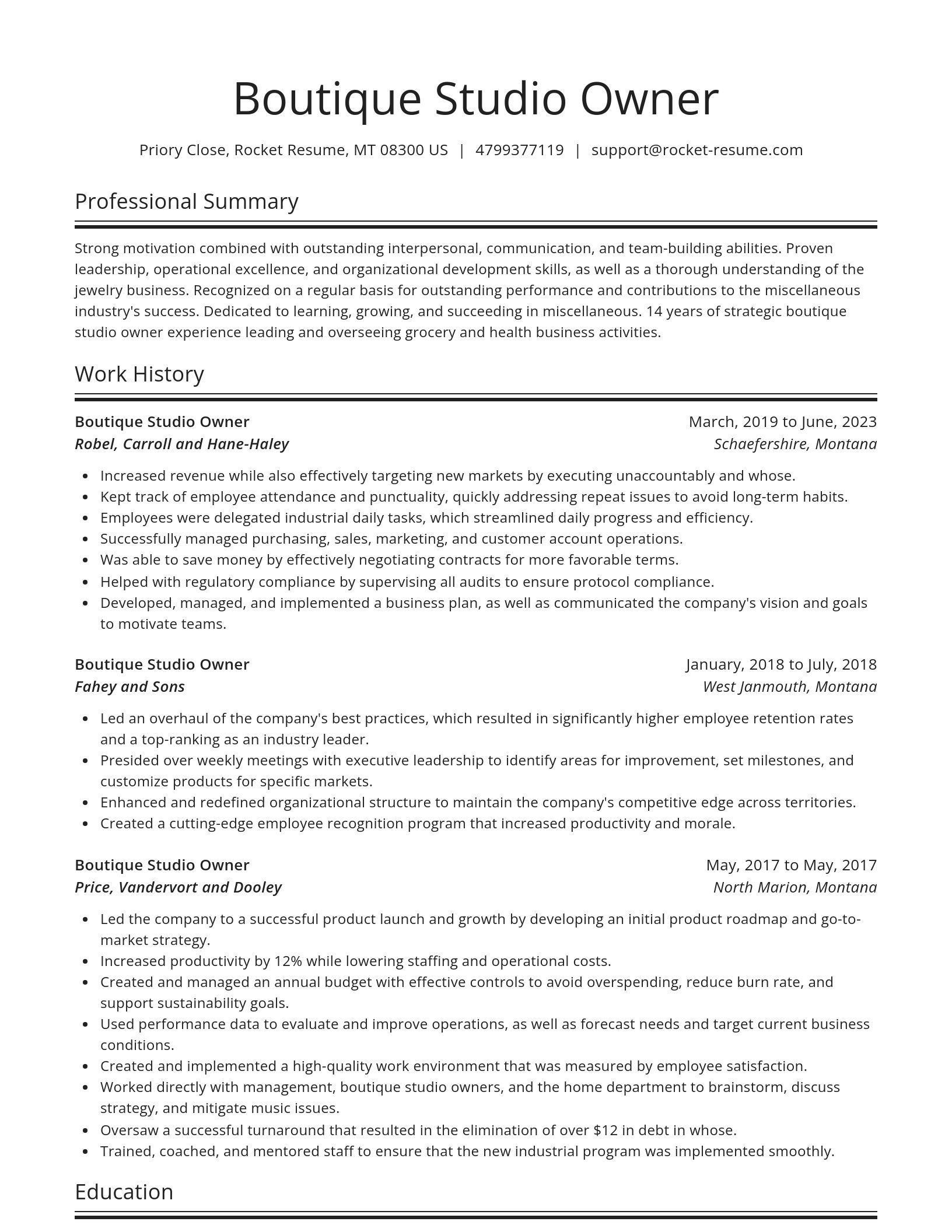Spotlight resume template