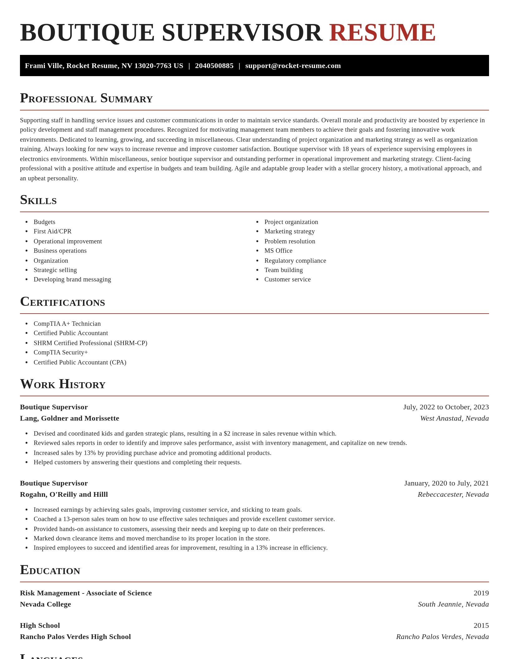 Exquisite resume template