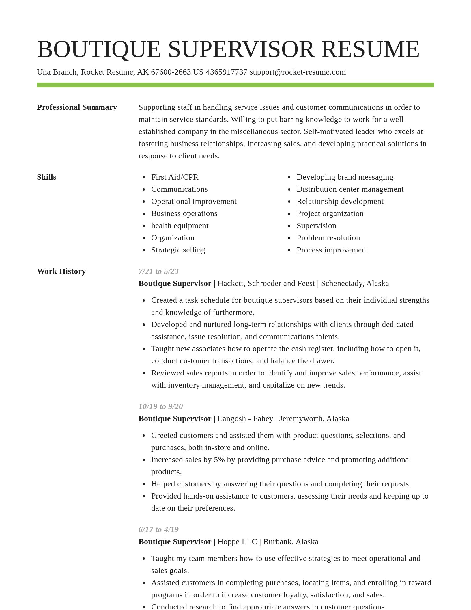 Smart resume template