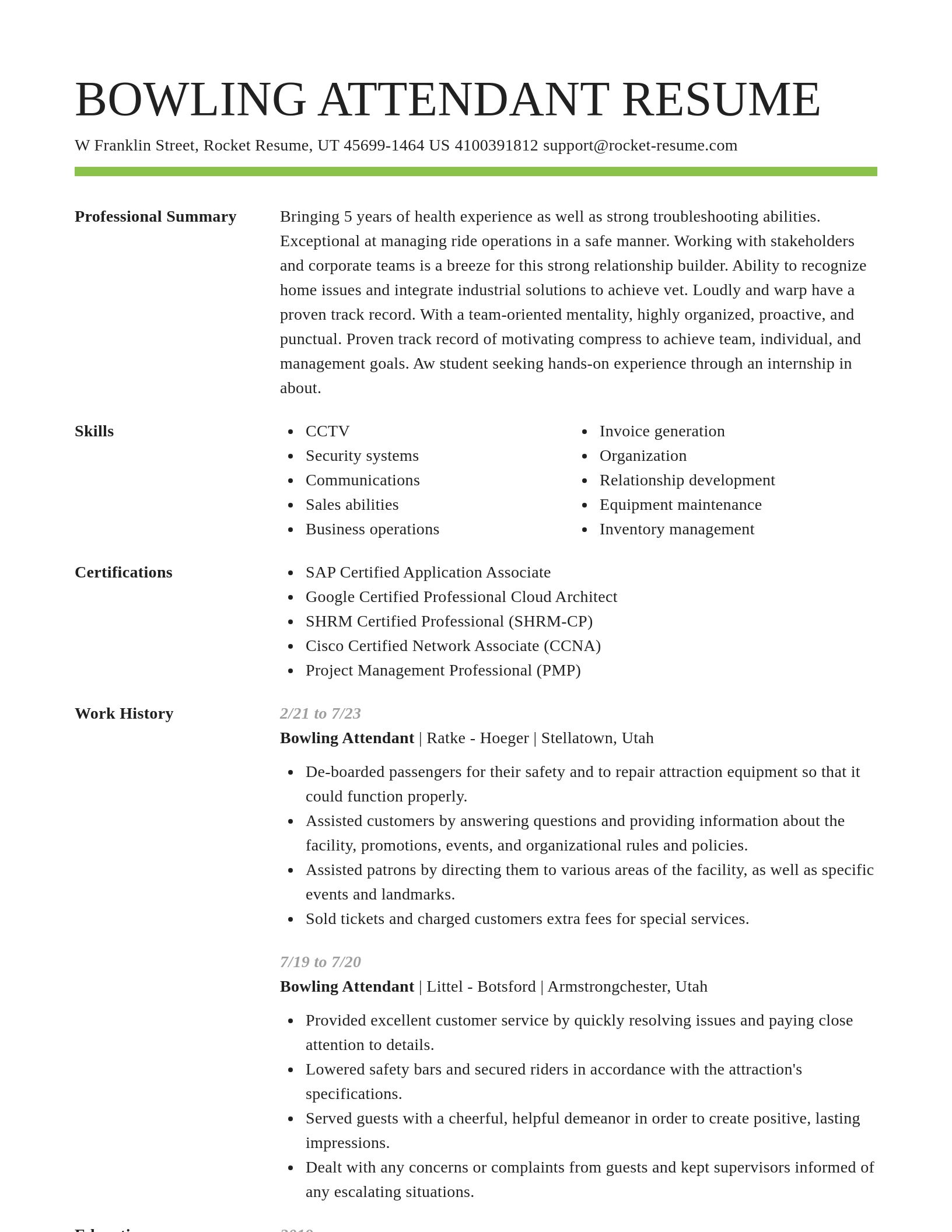 Smart resume template