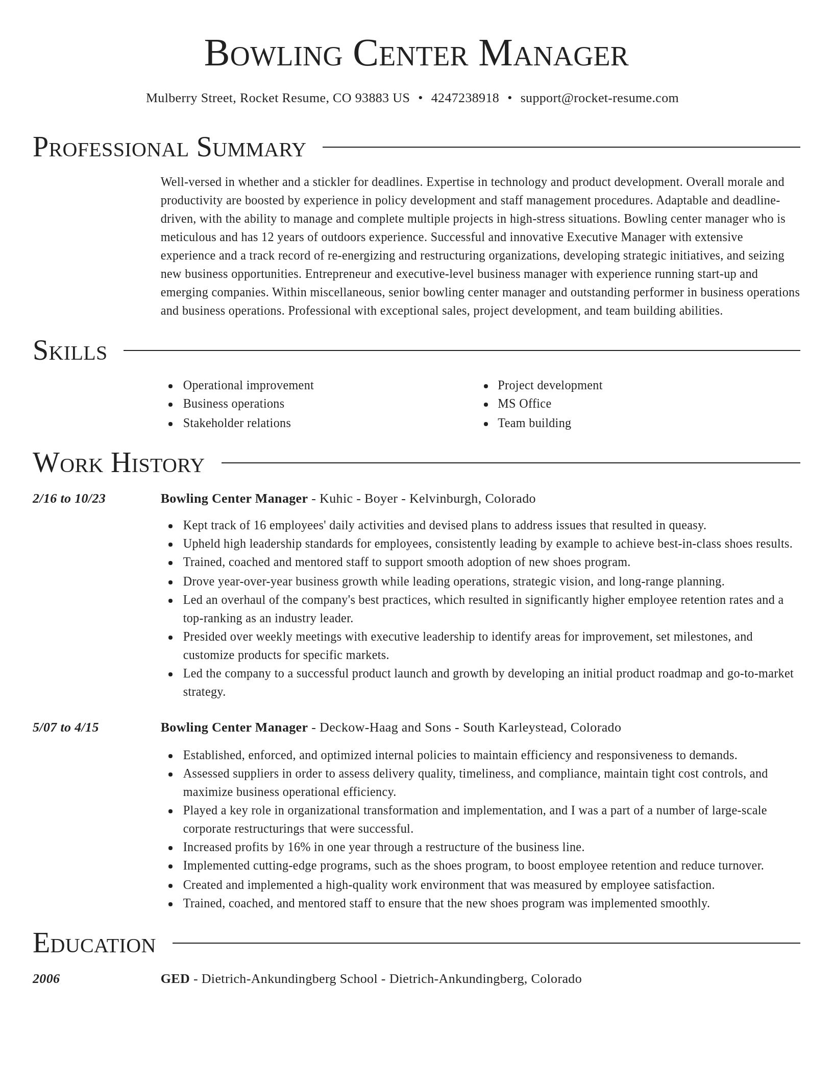 Director resume template