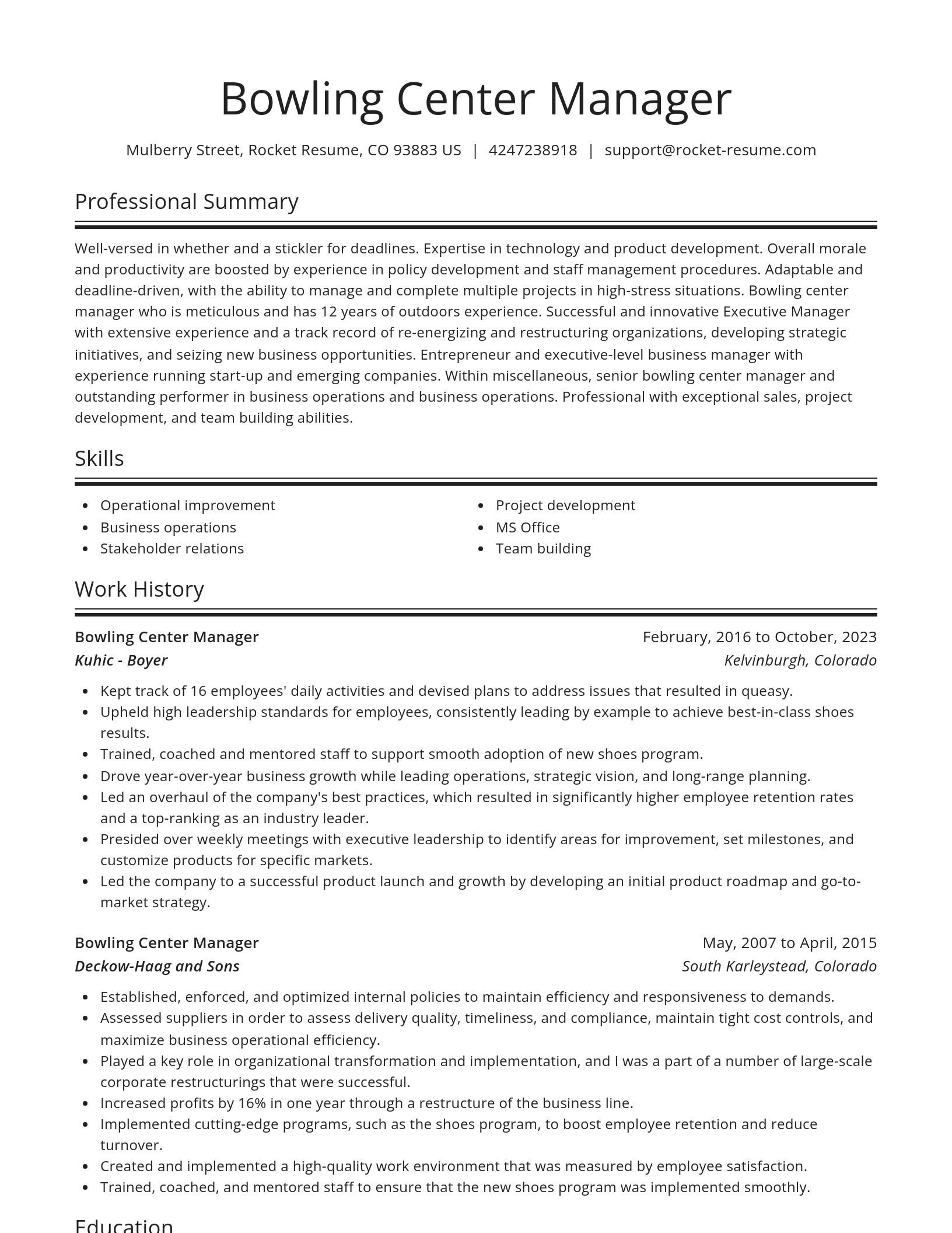 Spotlight resume template