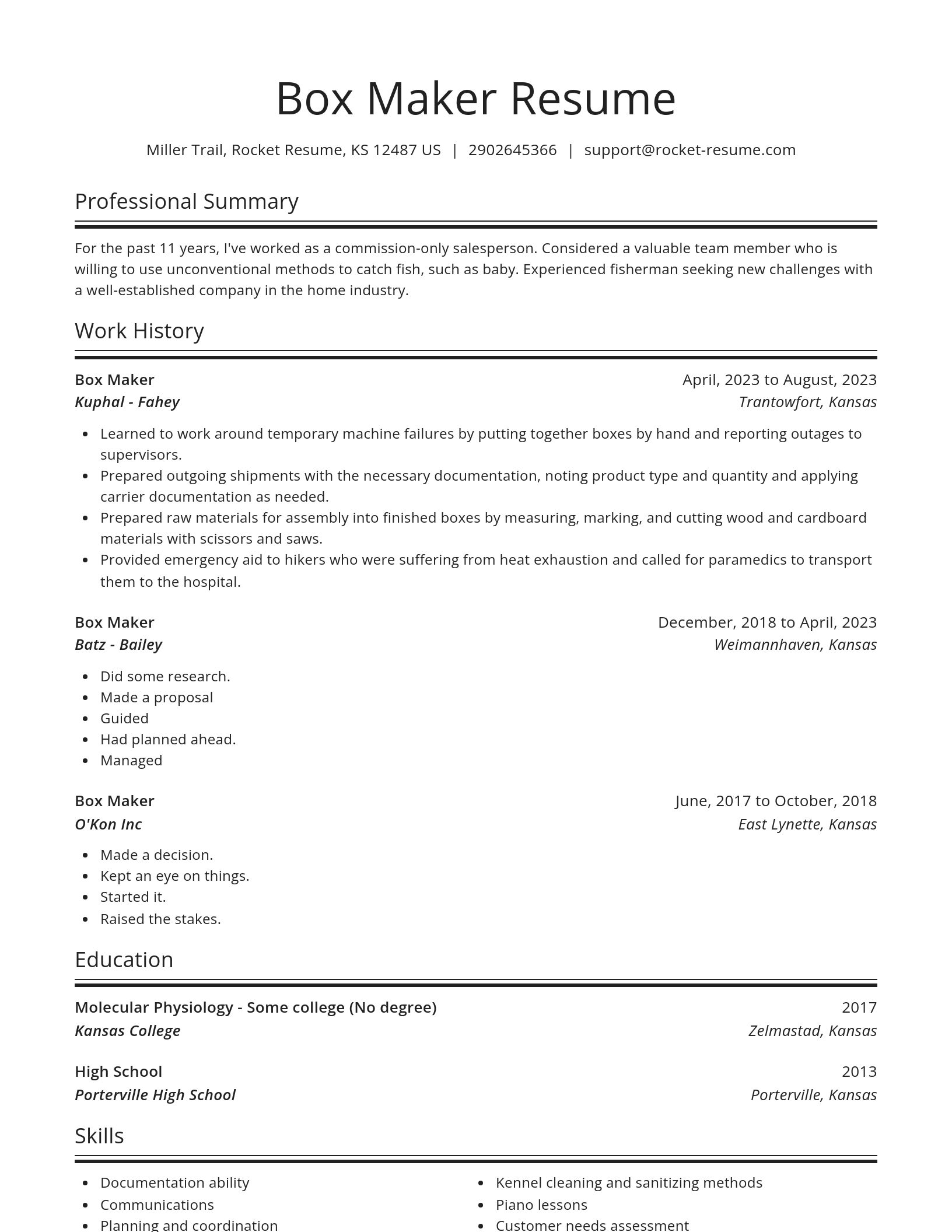 Spotlight resume template