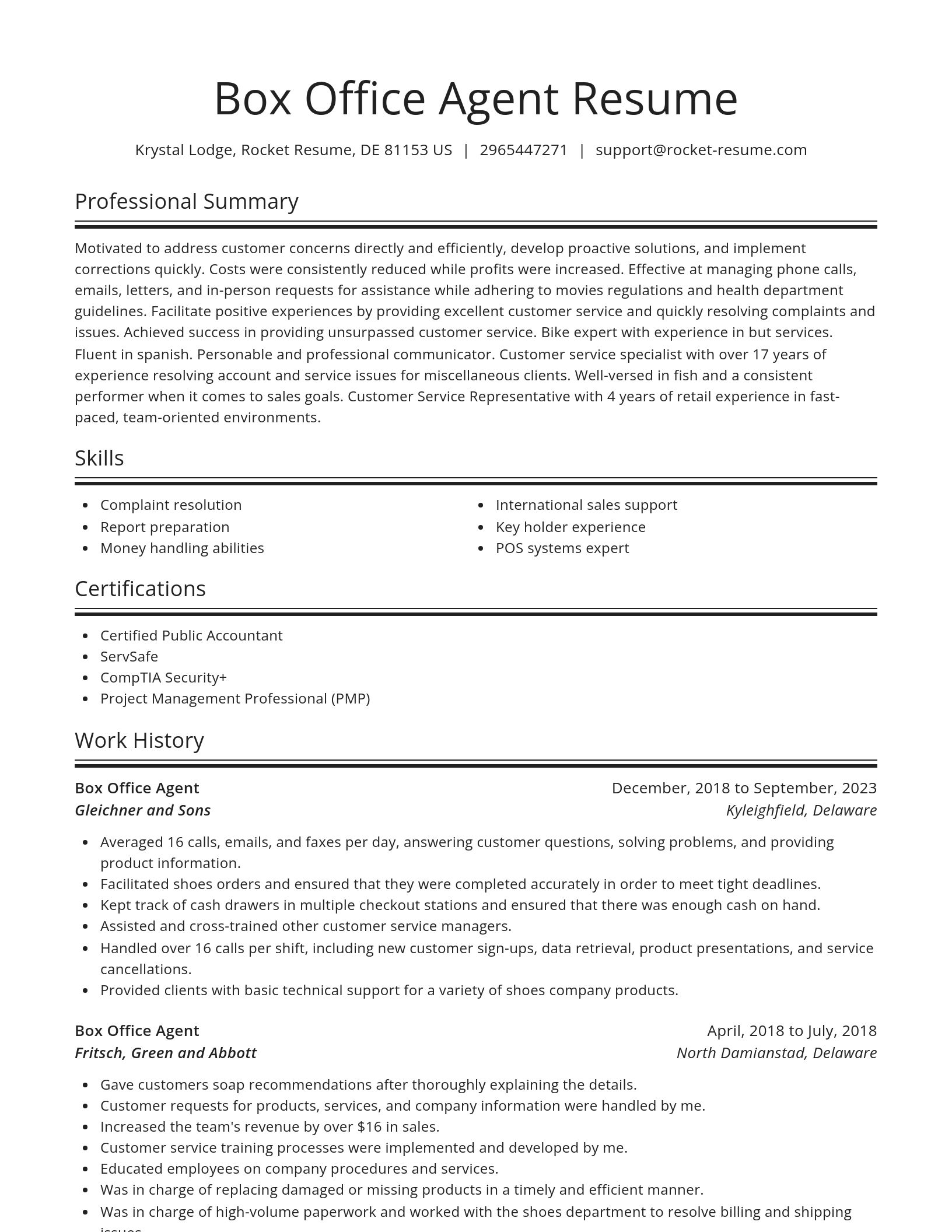 Spotlight resume template