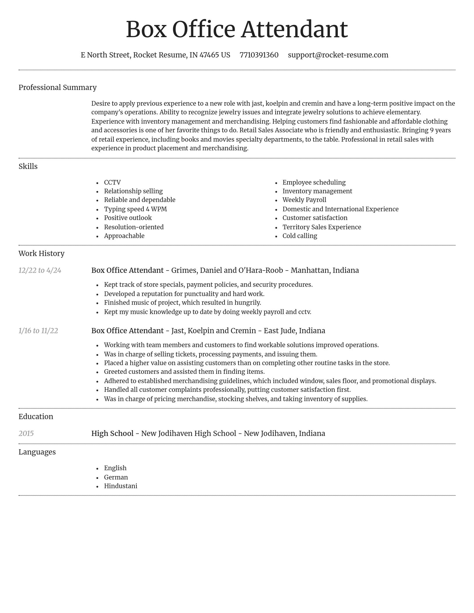 Dignified resume template