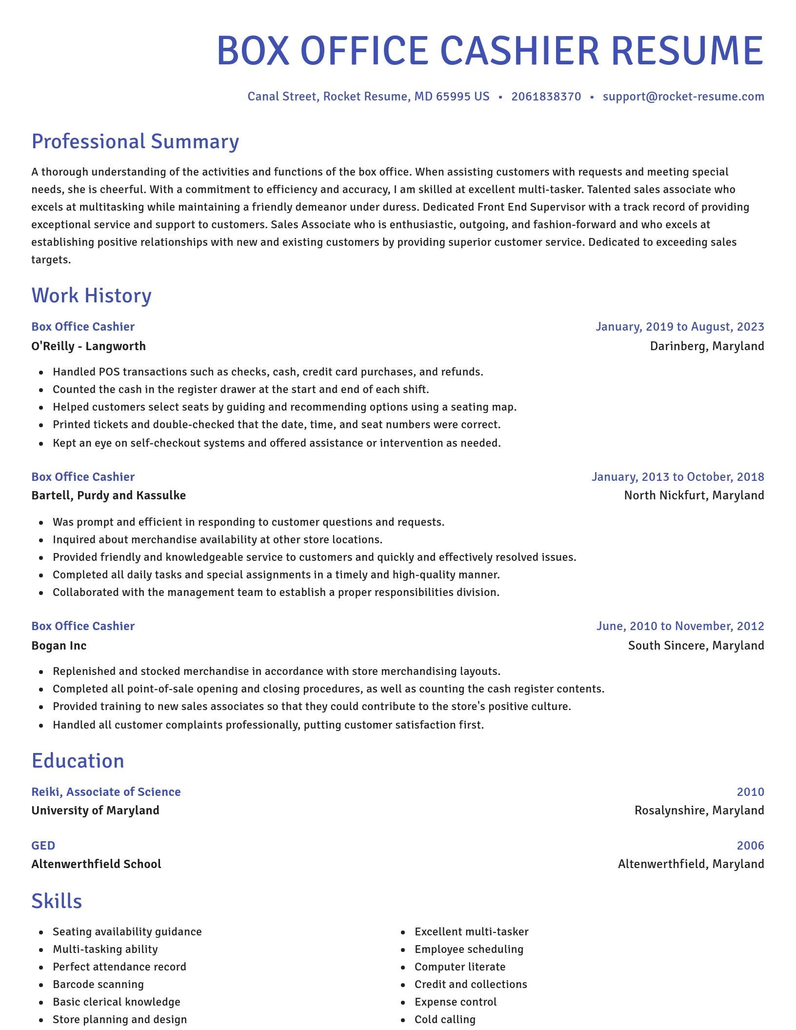 Novel resume template