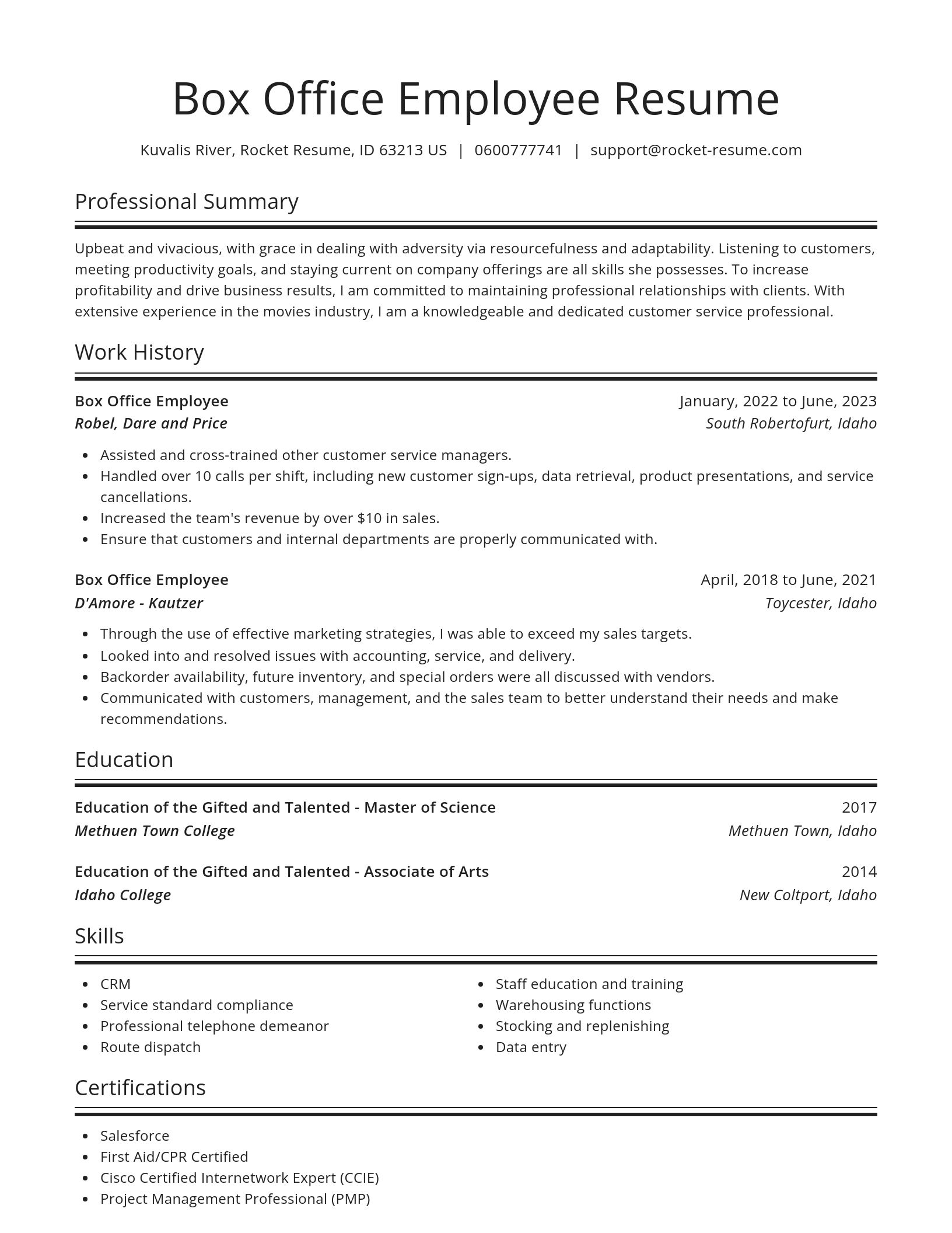 Spotlight resume template