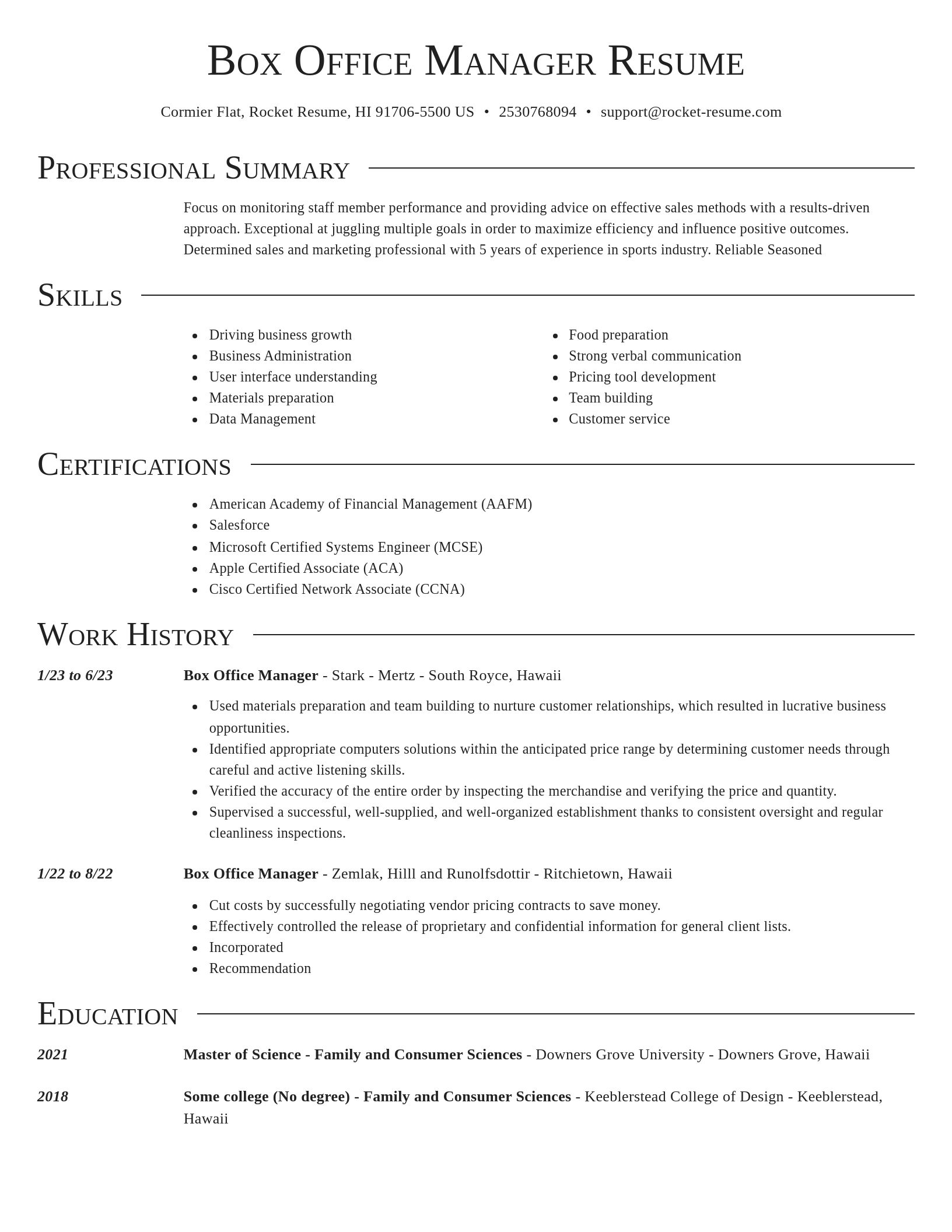 Director resume template