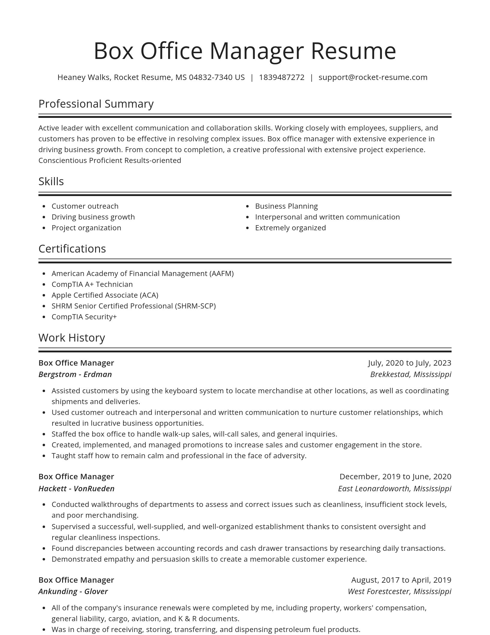 Spotlight resume template