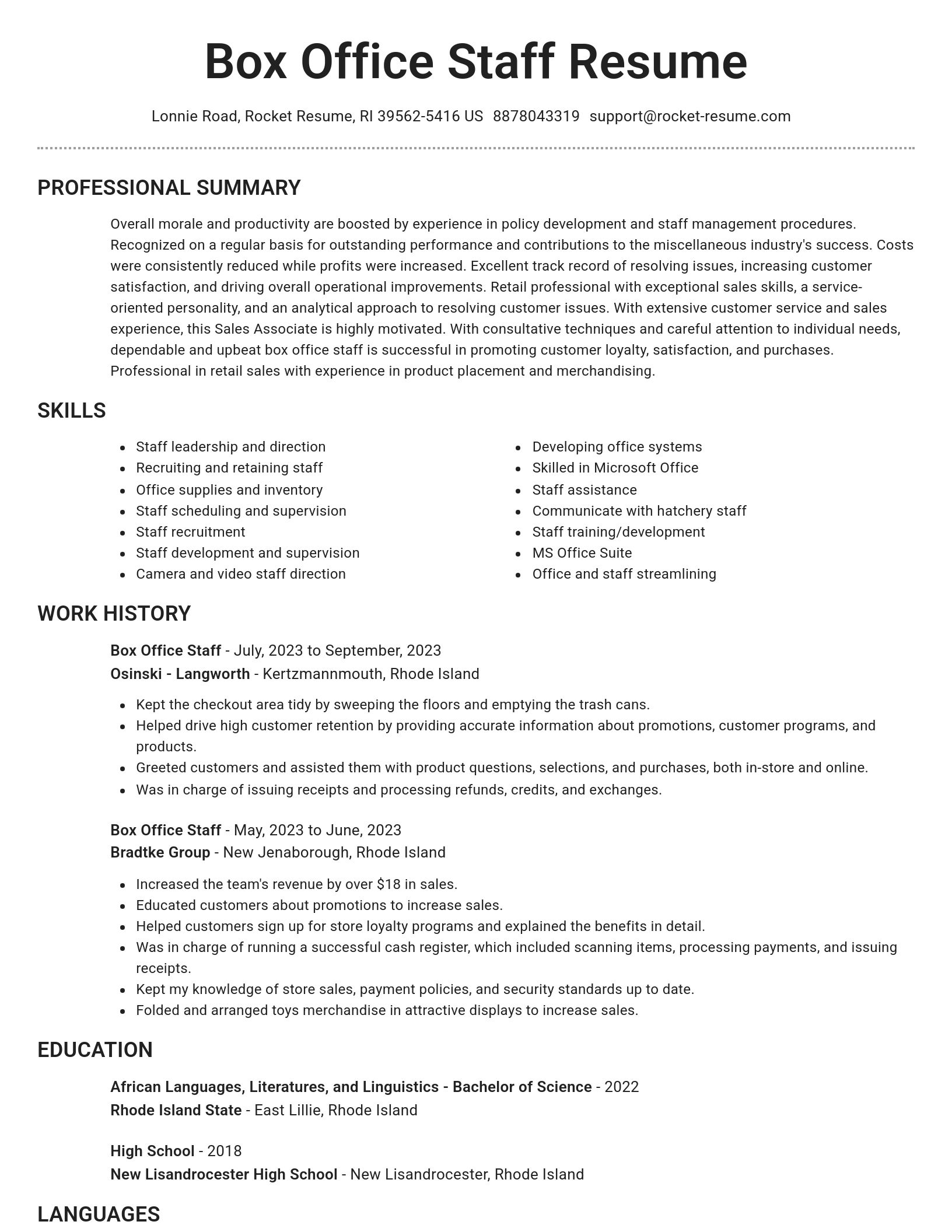 Brilliant resume template