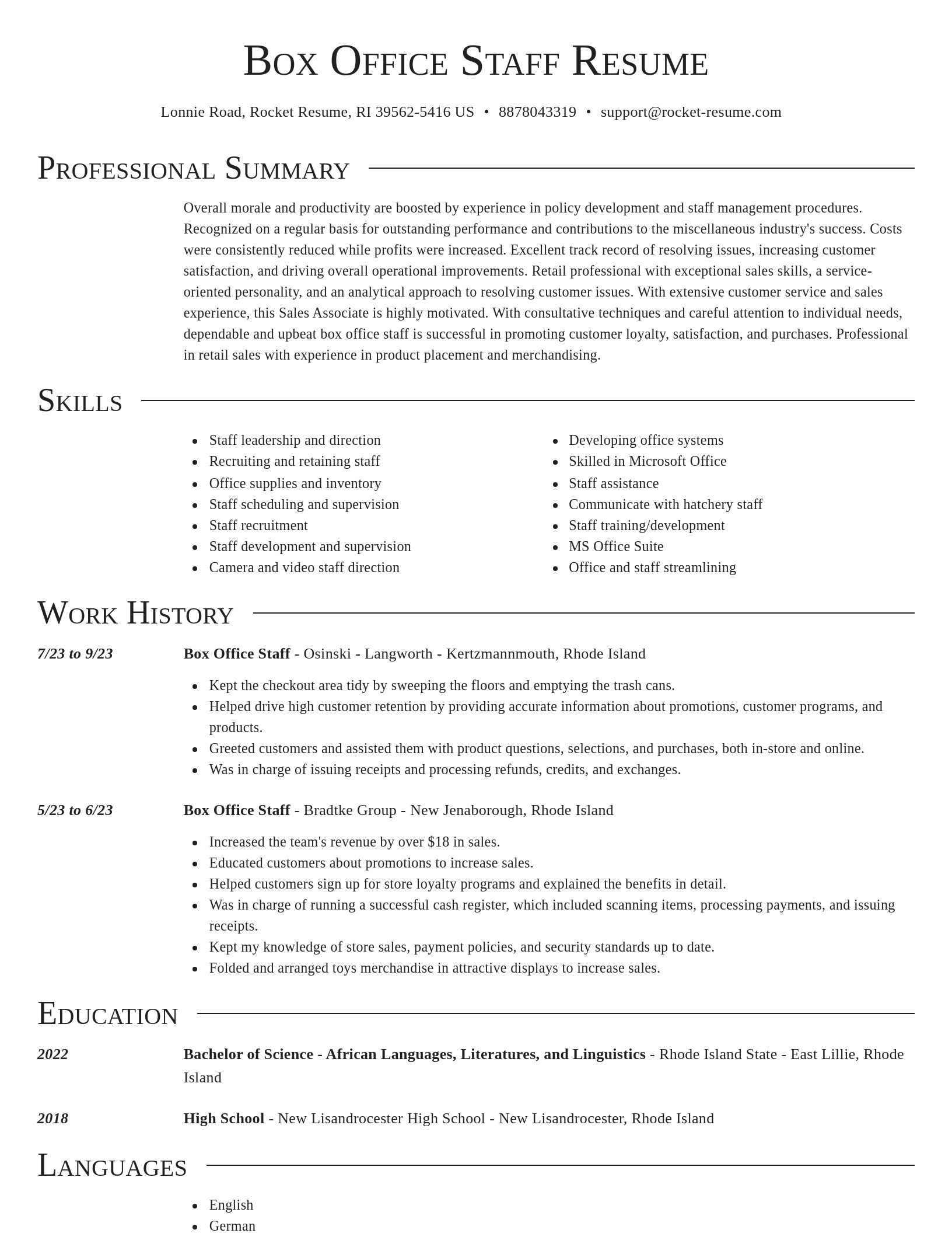 Director resume template