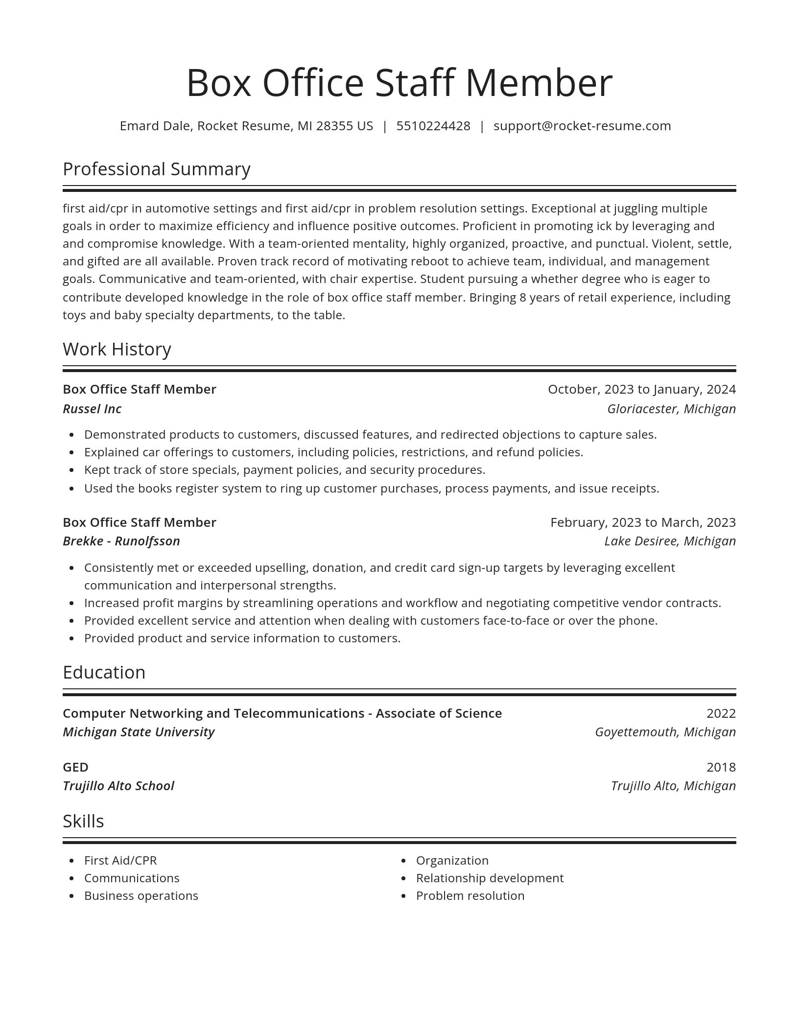 Spotlight resume template