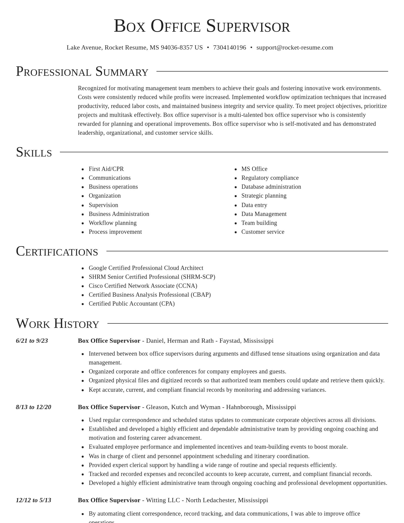 Director resume template