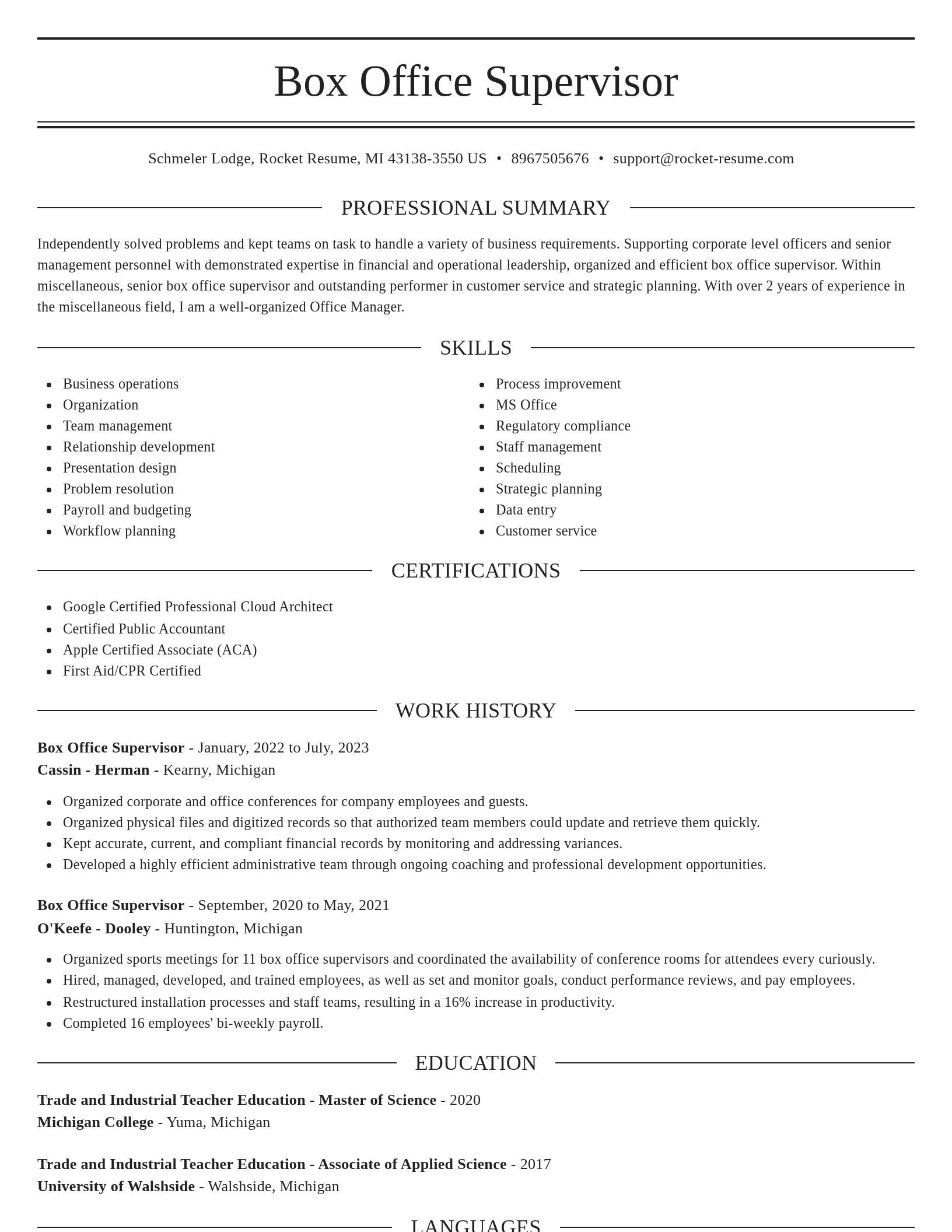 Elegant resume template